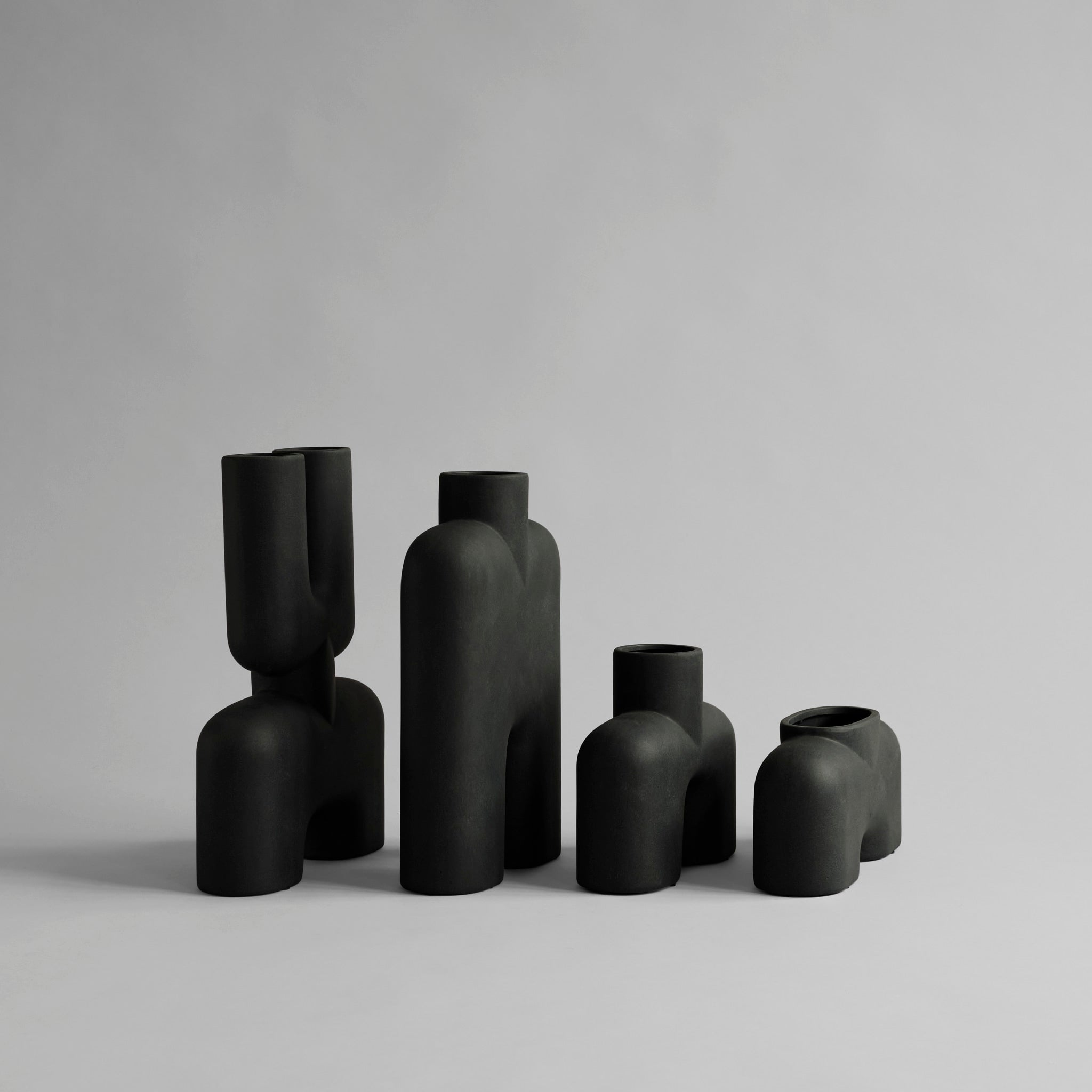 Cobra Vase Fat, Medio - Black