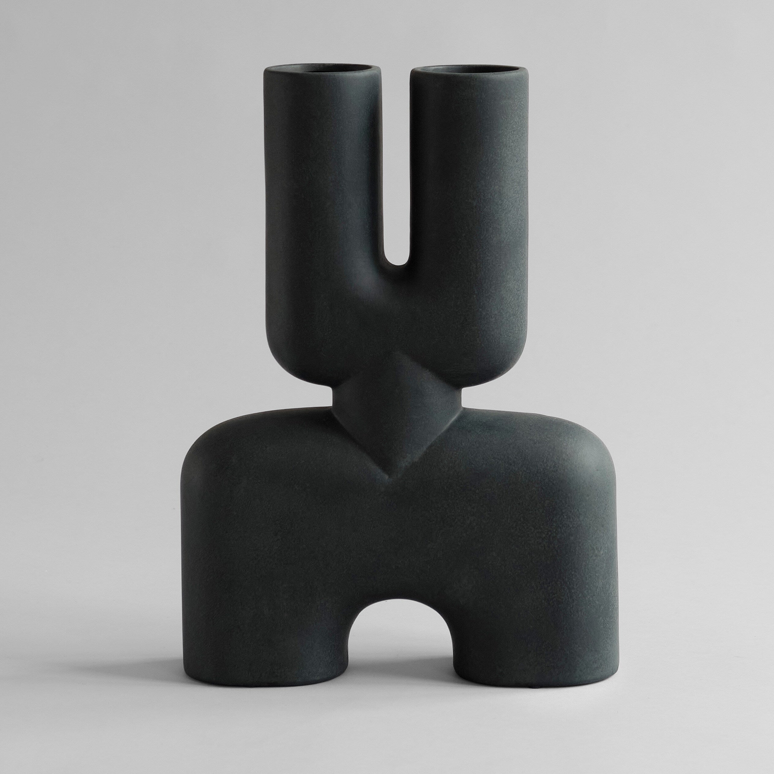 Cobra Vase Double, Hexa - Black