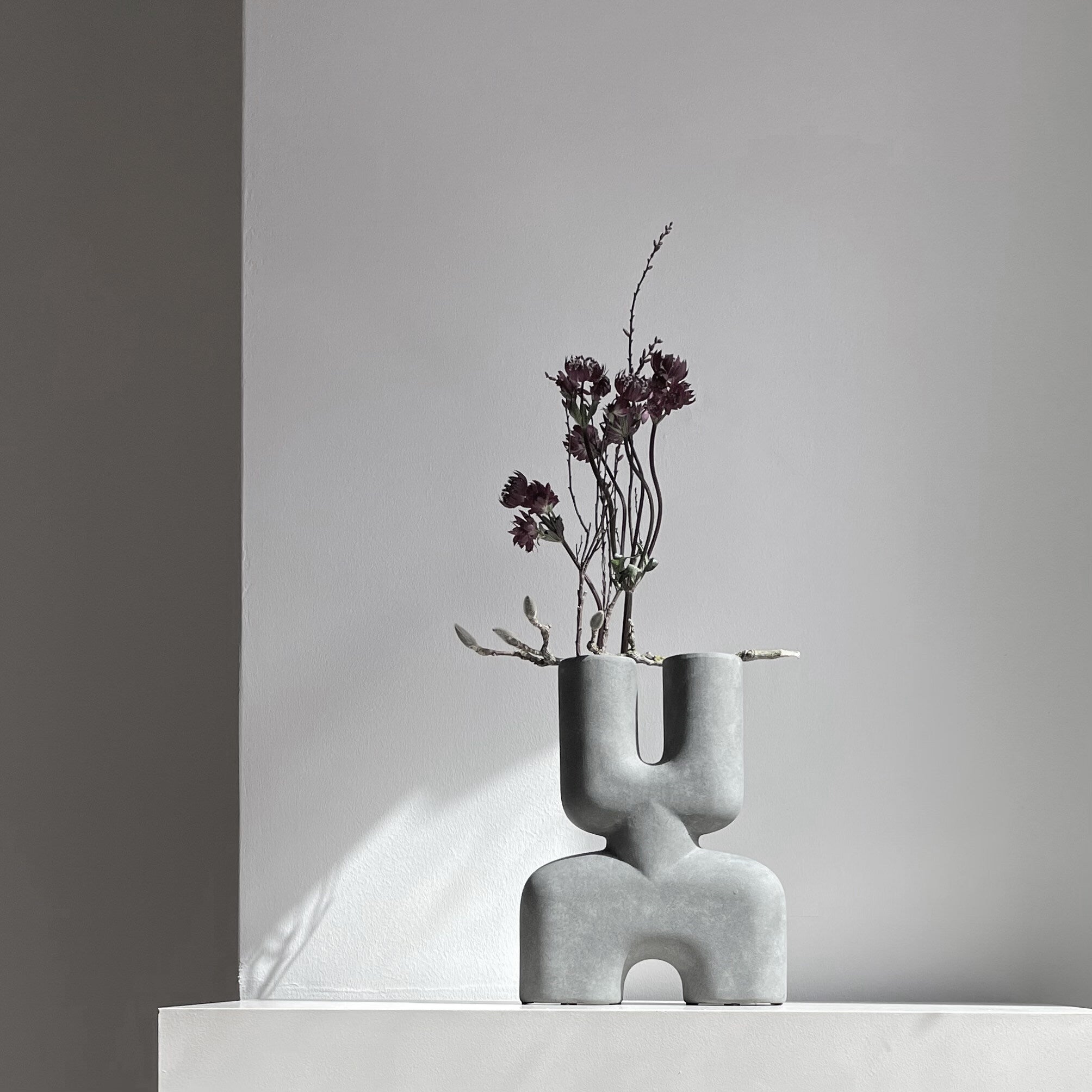 Cobra Vase Double, Hexa - Black