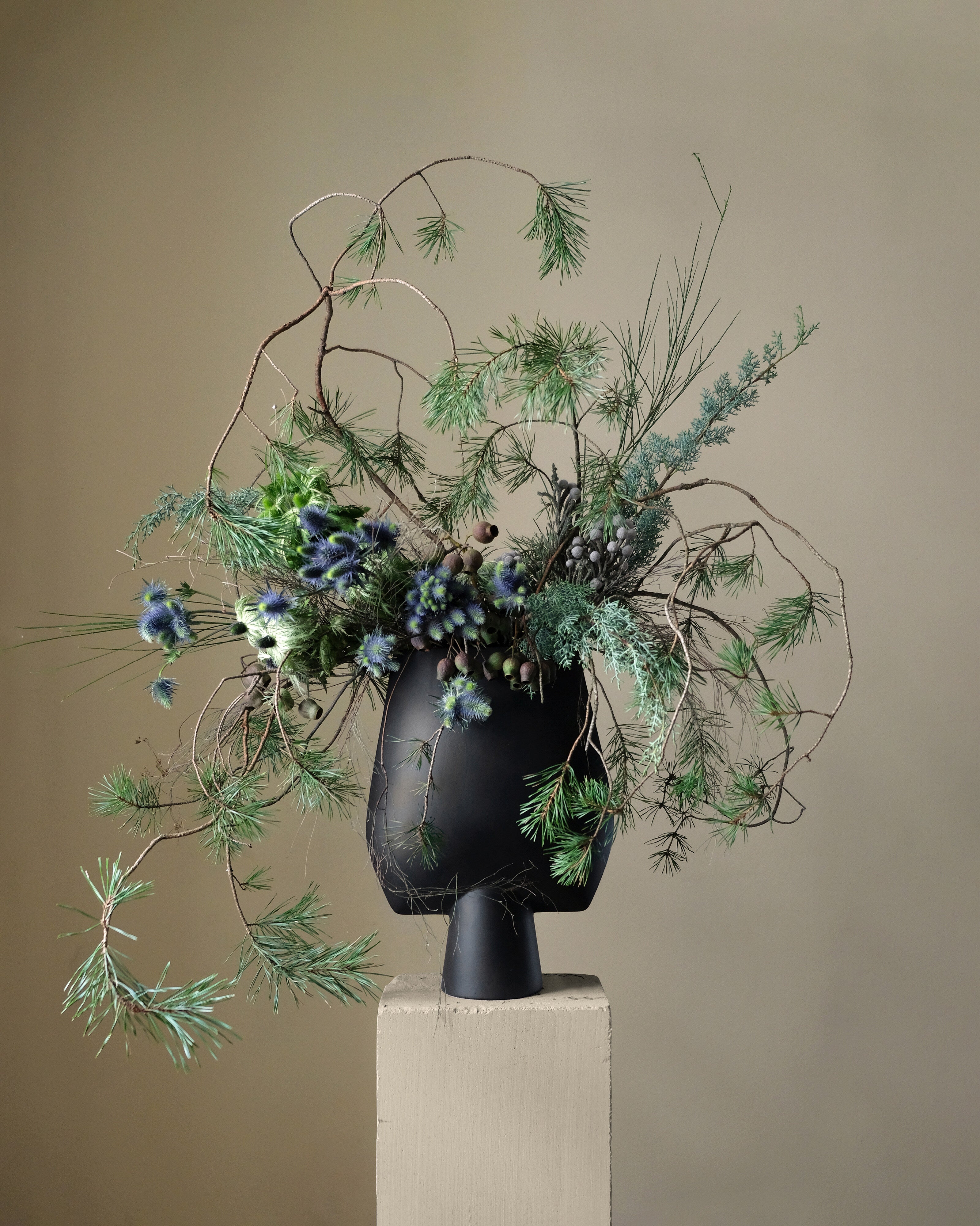 Sphere Vase Square, Hexa - Black