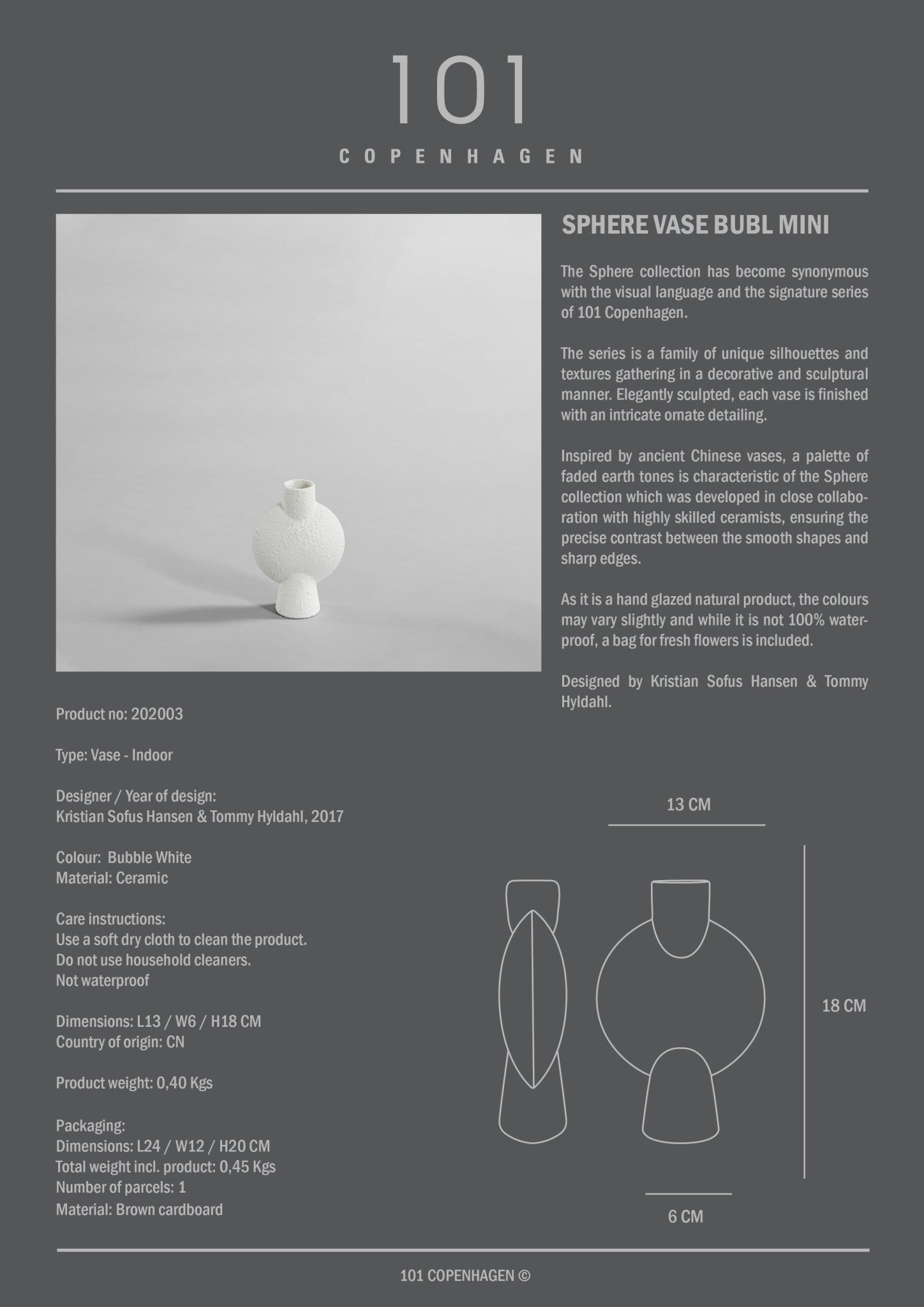 Sphere Vase Bubl, Mini - Bubble White
