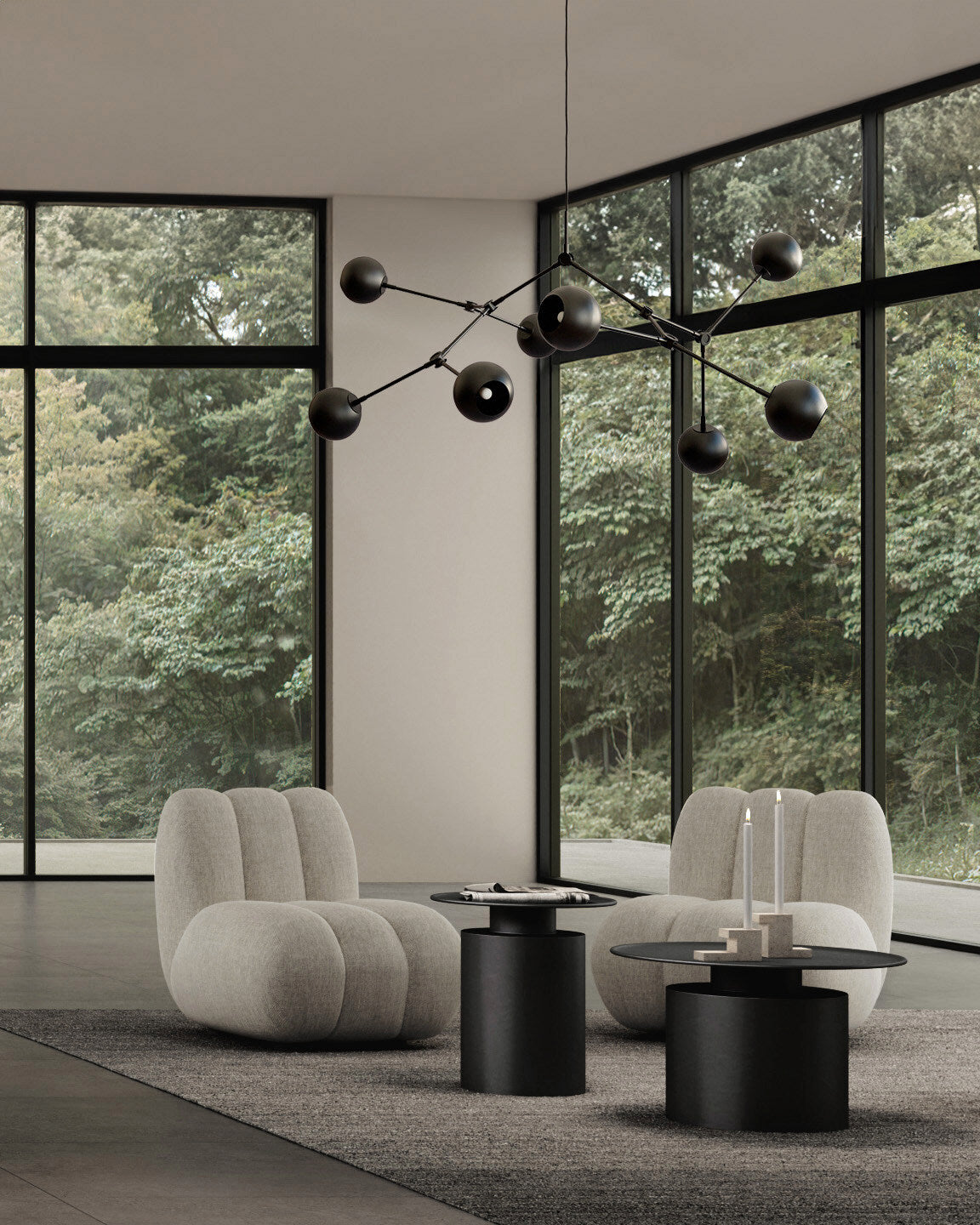 Pillar Table, Low - Burned Black