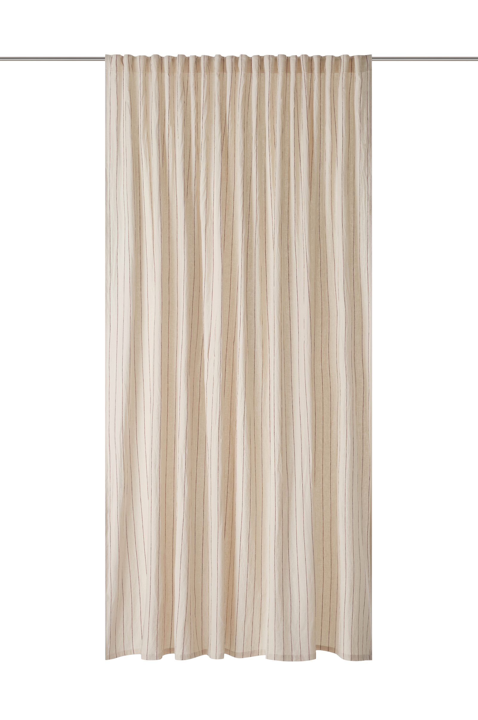 Gardin med multibånd Elly Thin Stripe Wide Pleatingtape i resirkulert halvlinne ekstra bred 1-pakning