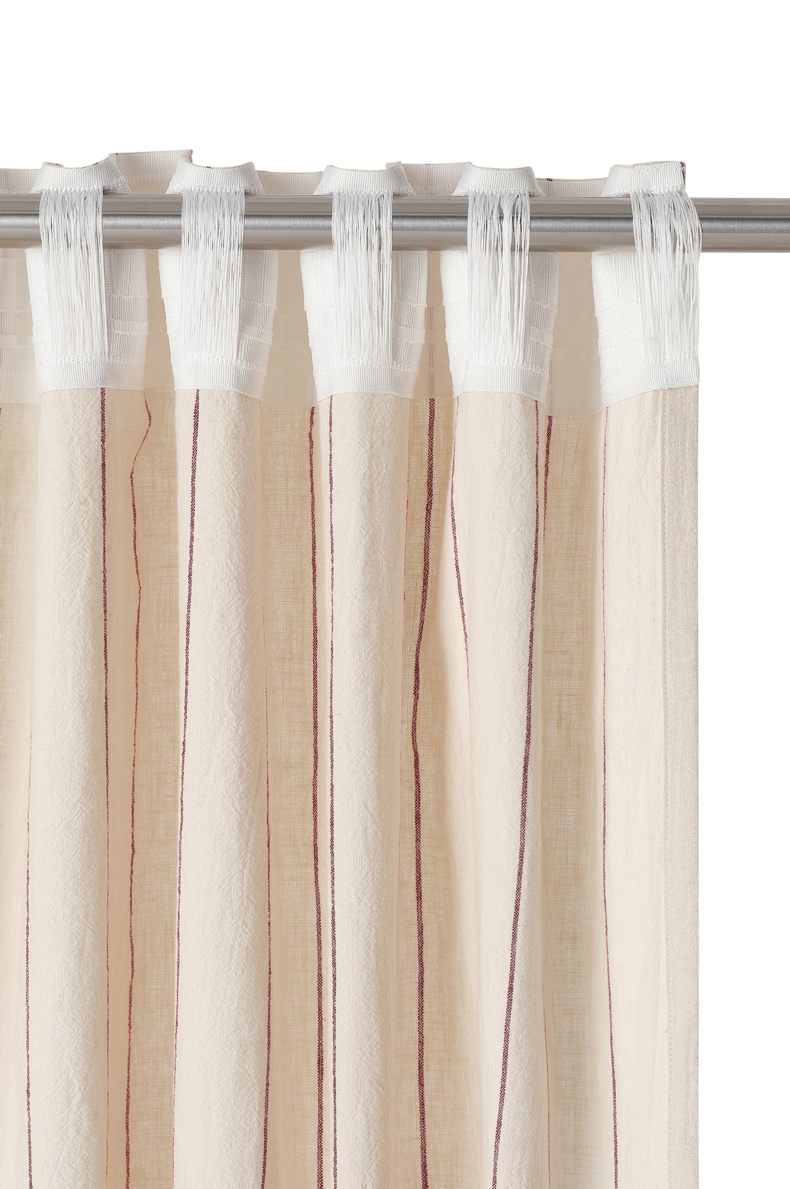 Gardin med multibånd Elly Thin Stripe Wide Pleatingtape i resirkulert halvlinne ekstra bred 1-pakning