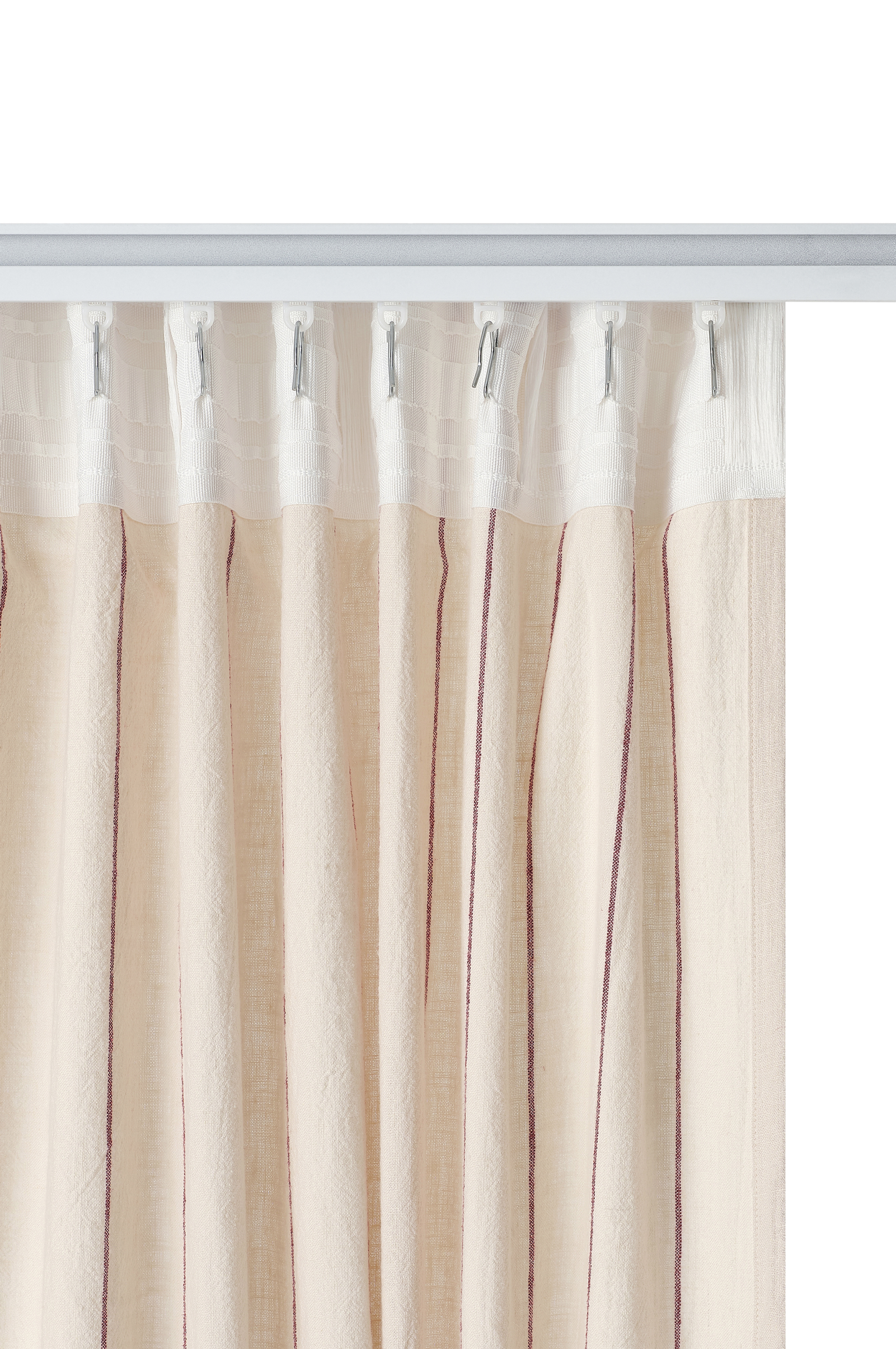 Gardin med multibånd Elly Thin Stripe Wide Pleatingtape i resirkulert halvlinne ekstra bred 1-pakning