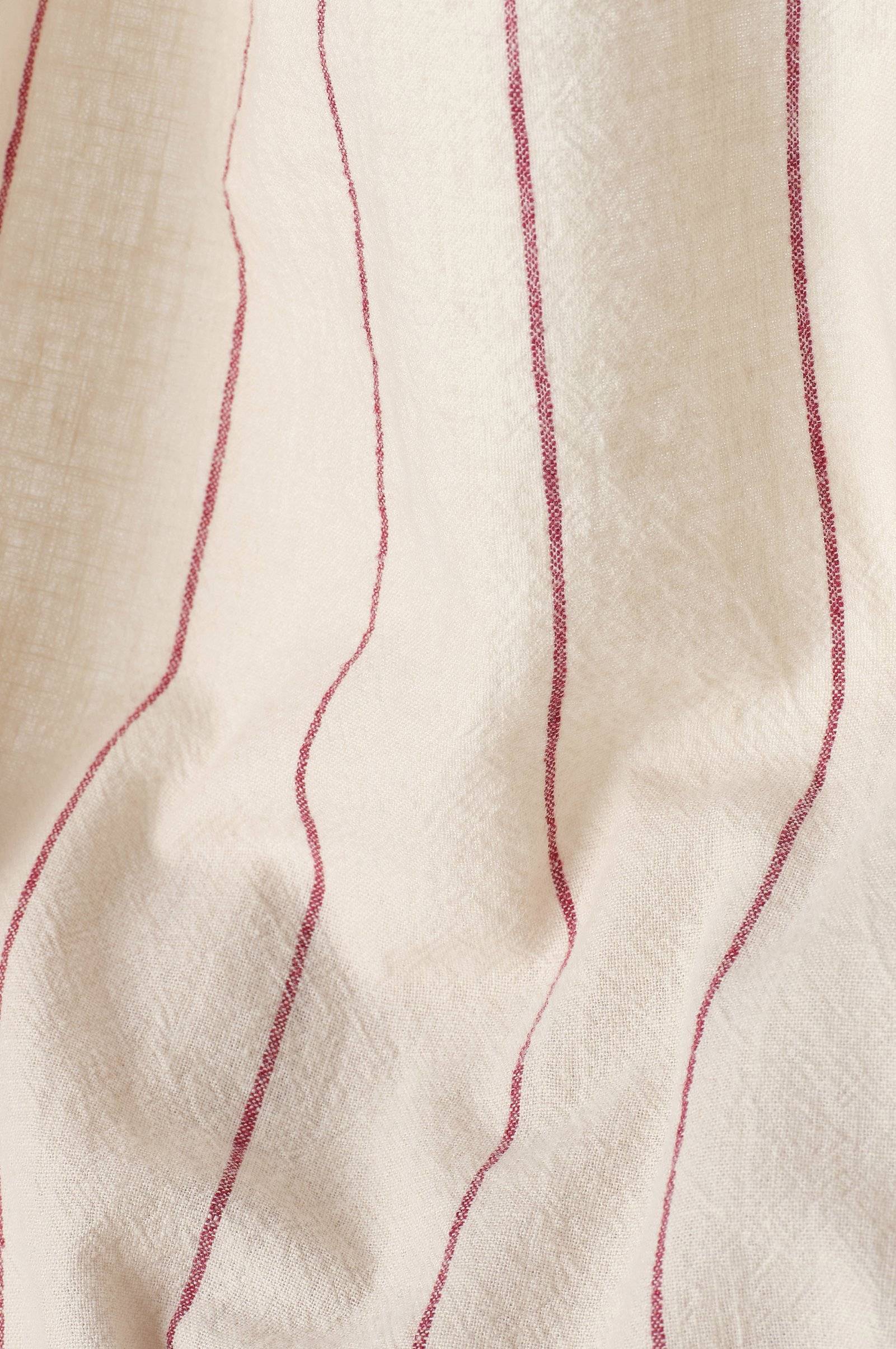 Gardin med multibånd Elly Thin Stripe i resirkulert halvlinne 2-pakning