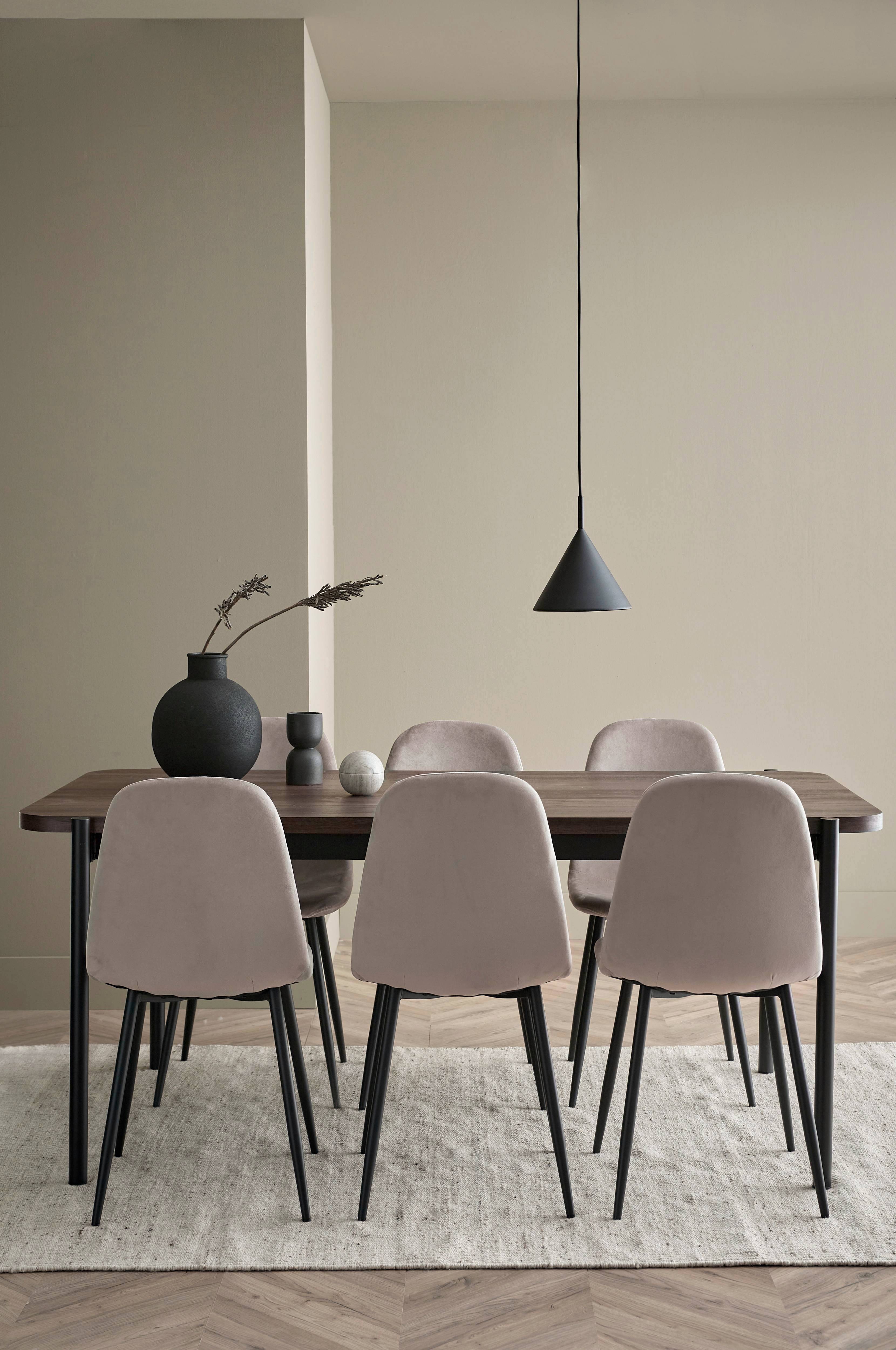 Spisegruppe Gilda med bord 180x90 cm + 6 stoler