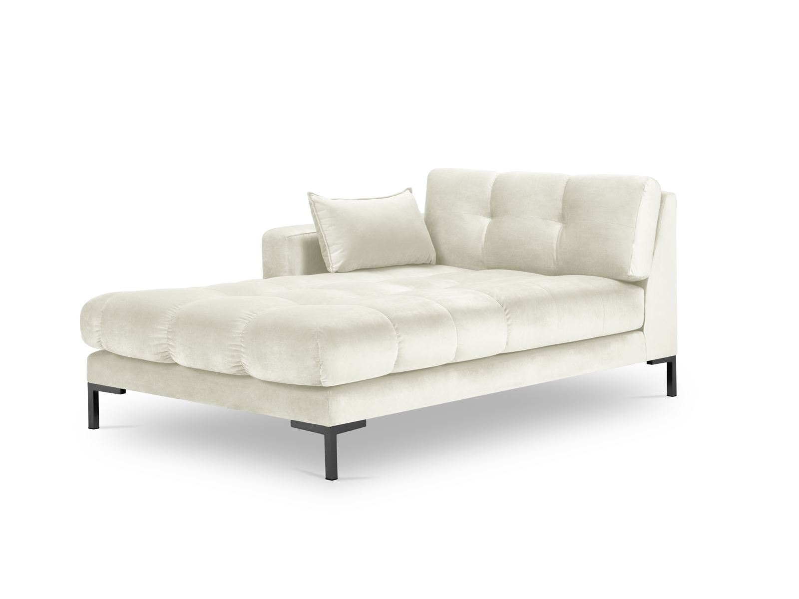 Velvet Chaise Longue Left, "Mamaia", 1 Seat, 102x185x75