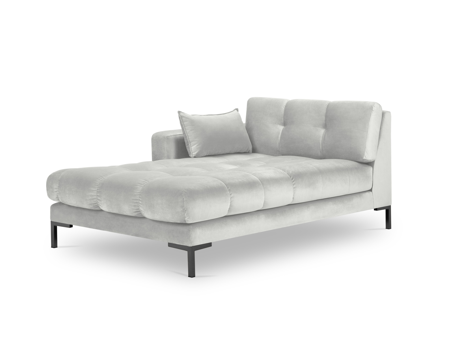 Velvet Chaise Longue Left, "Mamaia", 1 Seat, 102x185x75