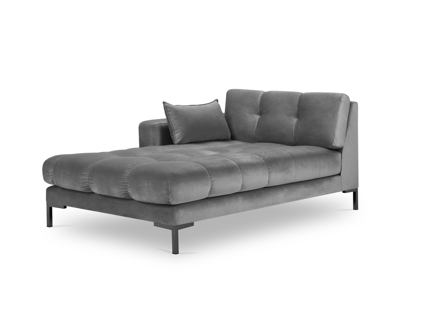 Velvet Chaise Longue Left, "Mamaia", 1 Seat, 102x185x75