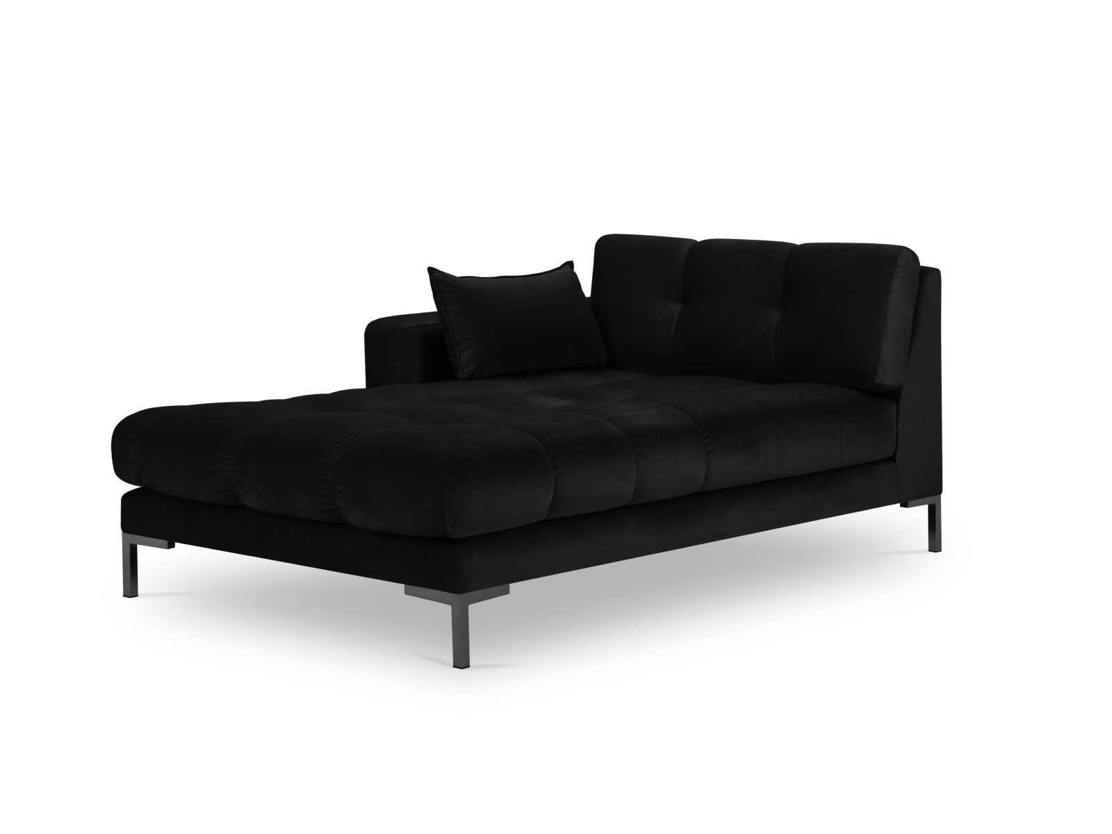 Velvet Chaise Longue Left, "Mamaia", 1 Seat, 102x185x75