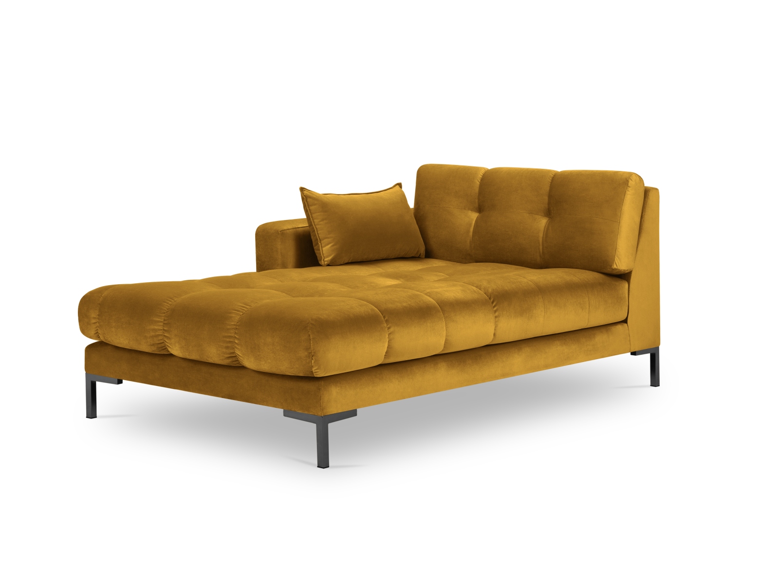 Velvet Chaise Longue Left, "Mamaia", 1 Seat, 102x185x75