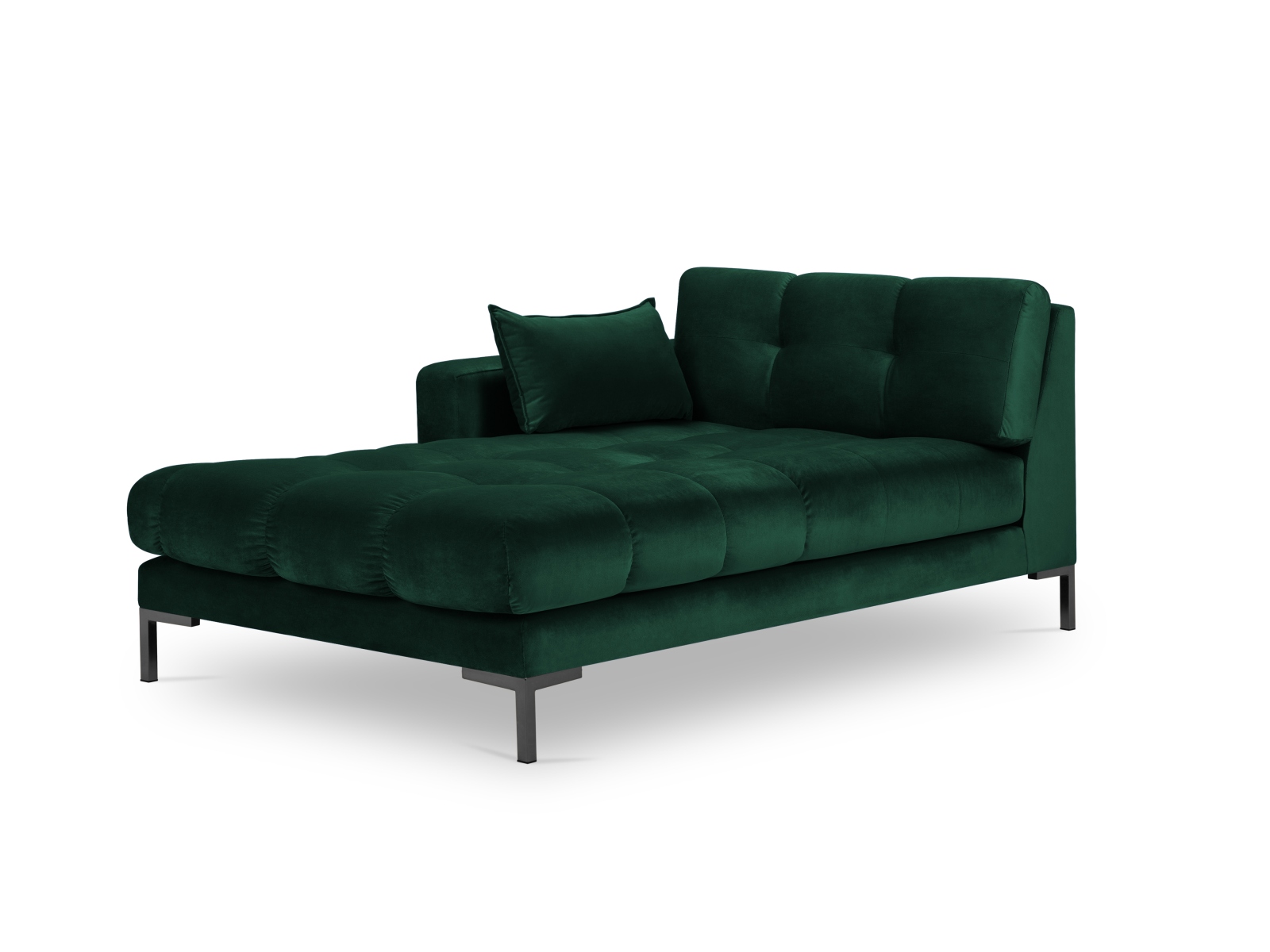 Velvet Chaise Longue Left, "Mamaia", 1 Seat, 102x185x75