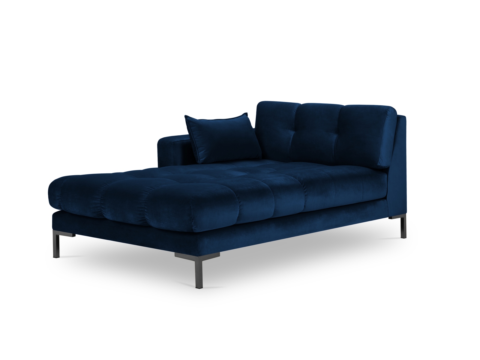 Velvet Chaise Longue Left, "Mamaia", 1 Seat, 102x185x75