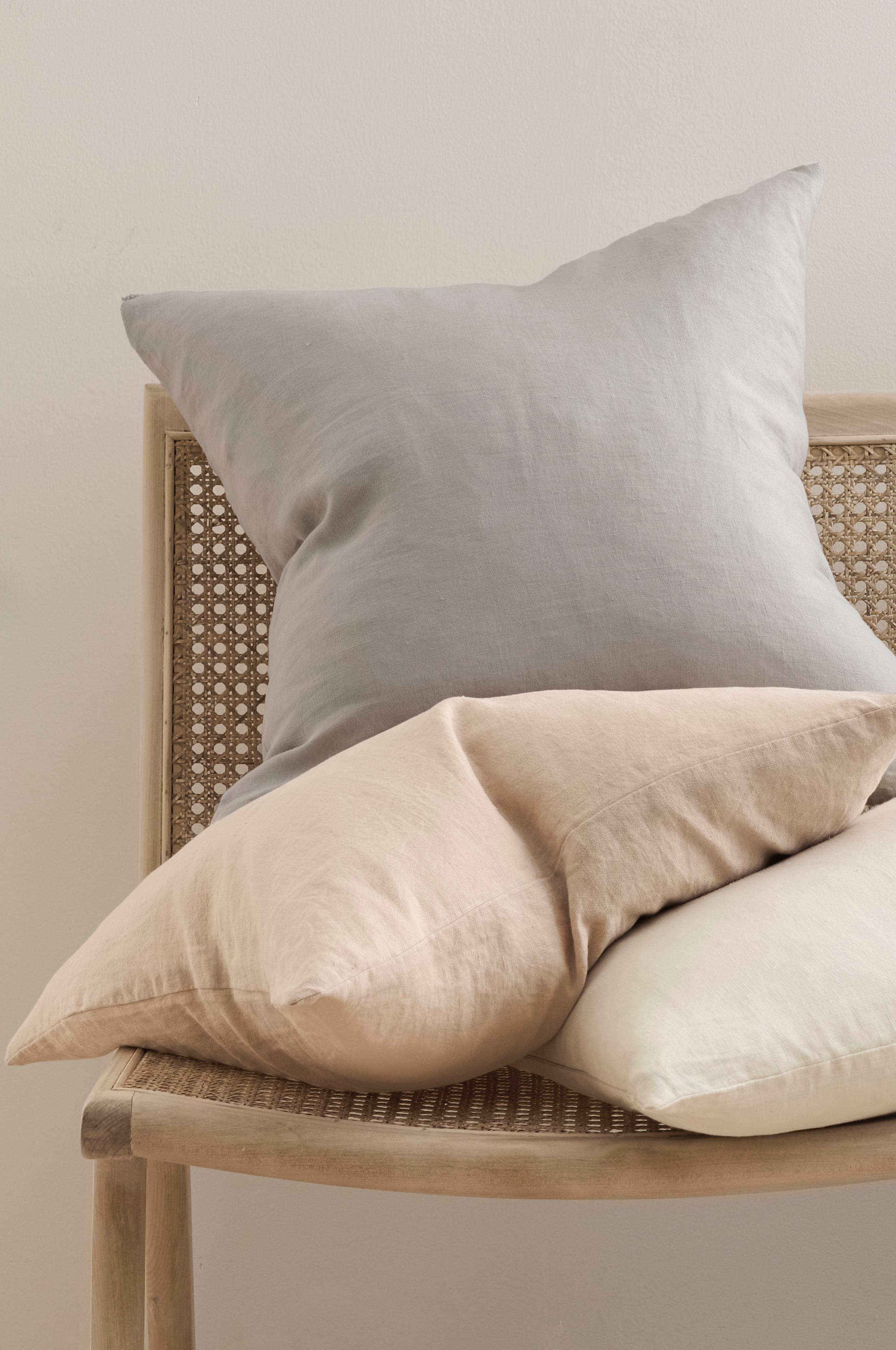 Putetrekk Candice Zip i vasket lin 50x50 cm