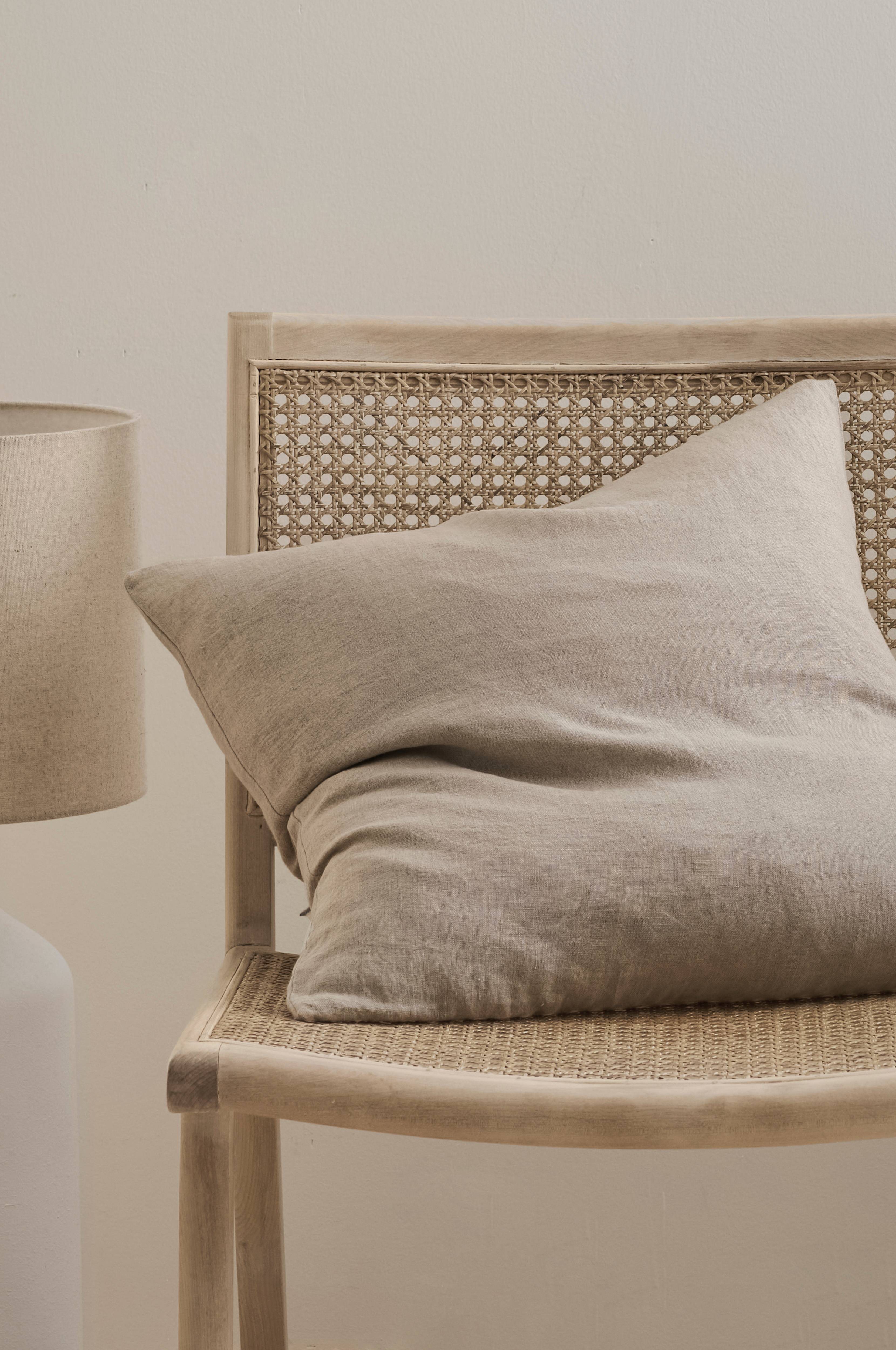 Putetrekk Candice Zip i vasket lin 50x50 cm