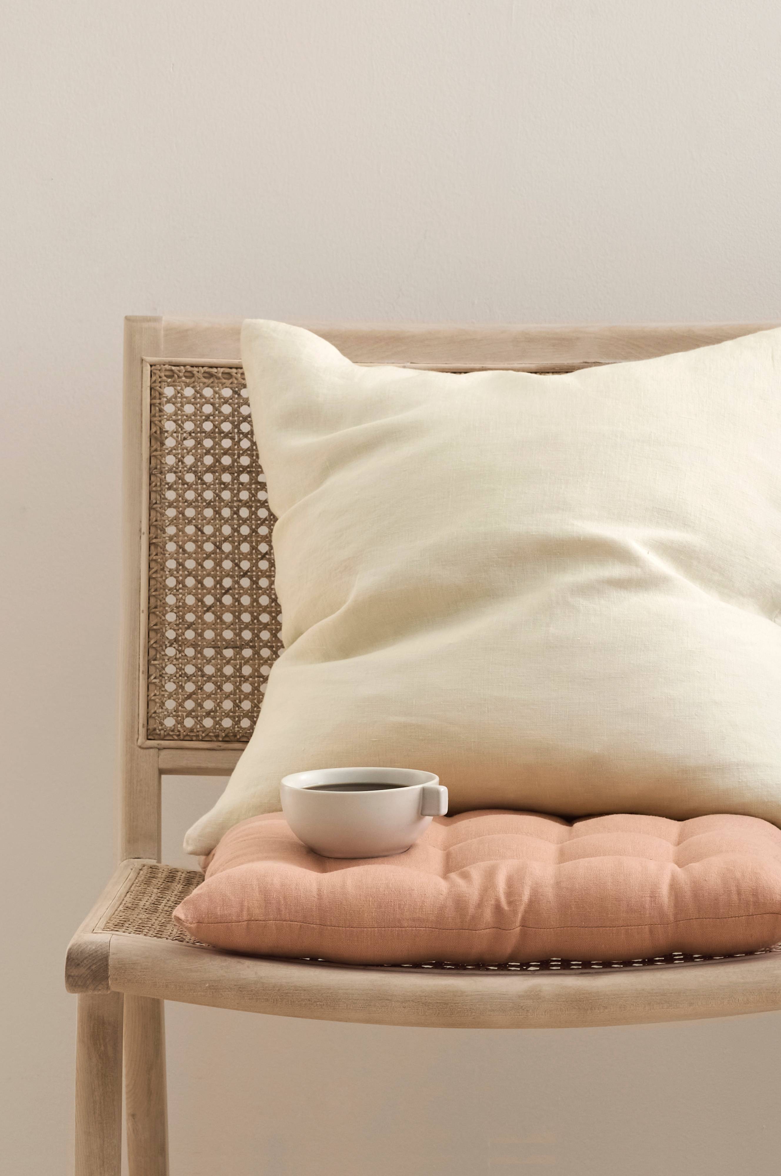 Putetrekk Candice Zip i vasket lin 50x50 cm