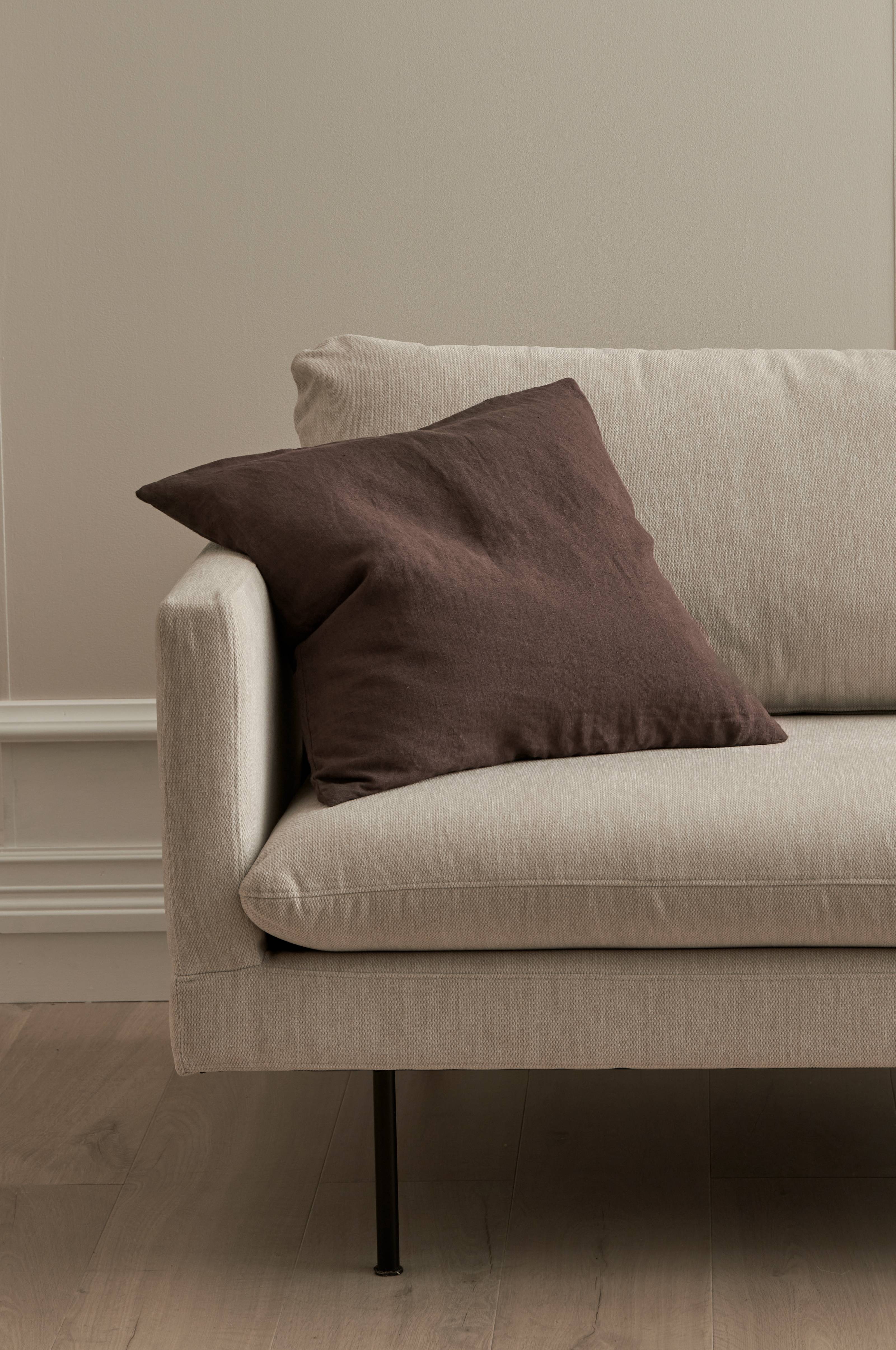 Putetrekk Candice Zip i vasket lin 50x50 cm