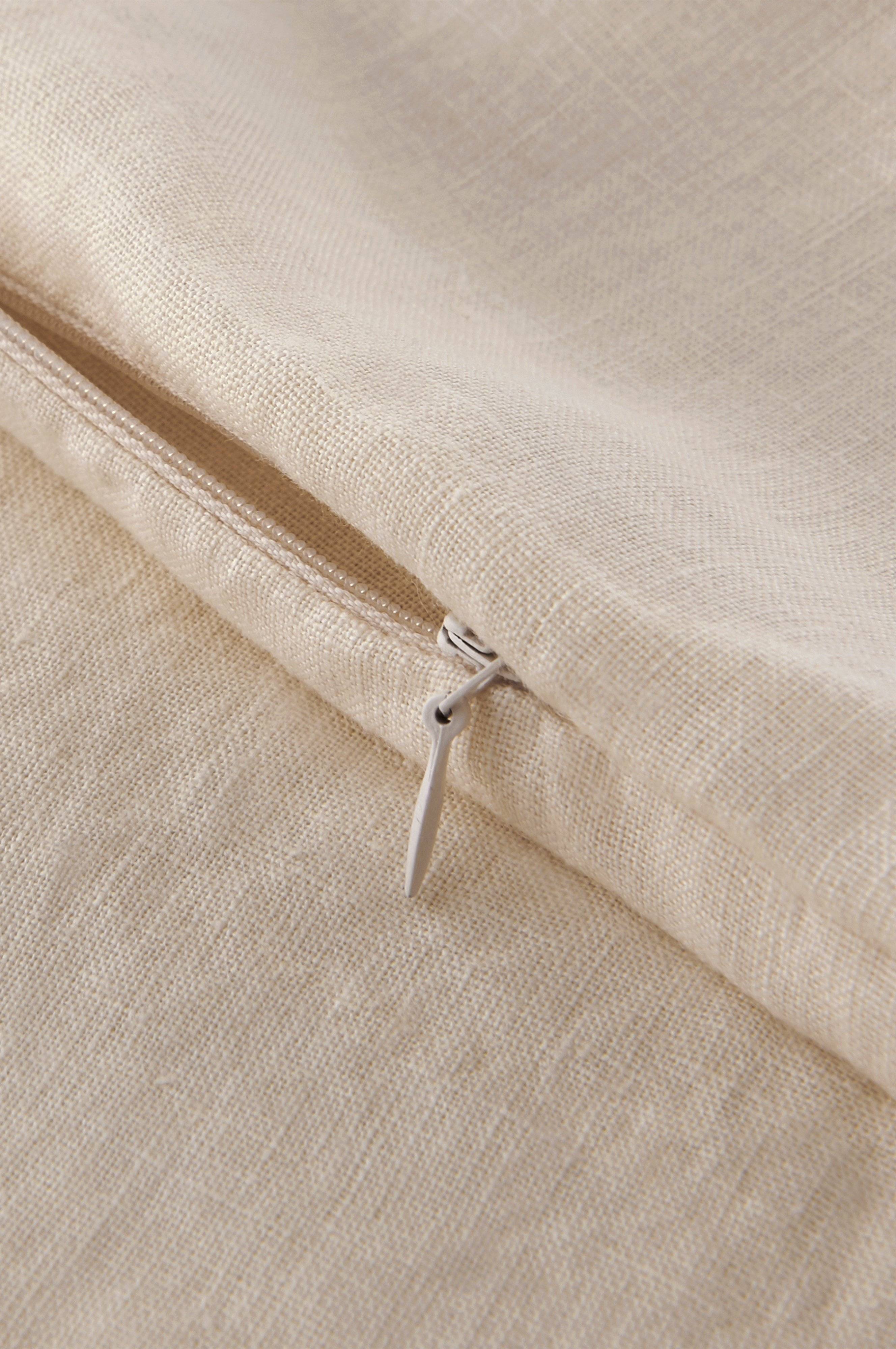 Putetrekk Candice Zip i vasket lin 50x50 cm