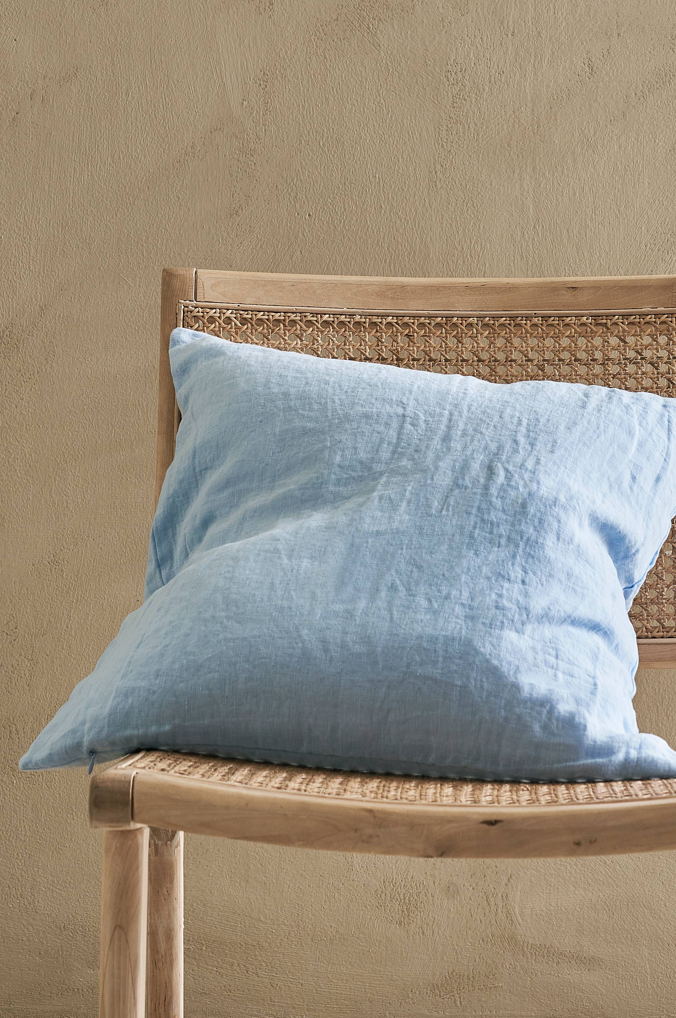 Putetrekk Candice Zip i vasket lin 50x50 cm
