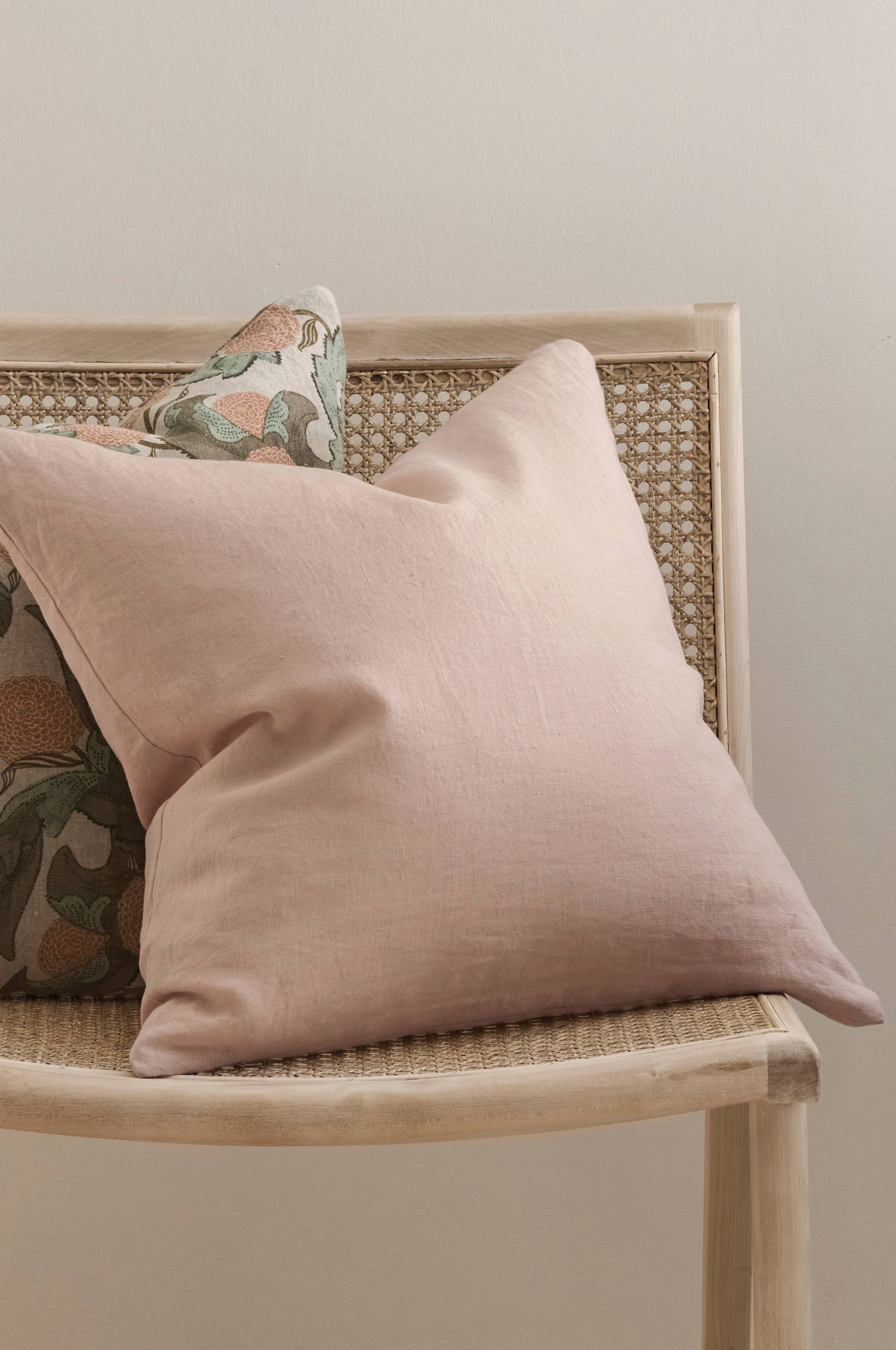 Putetrekk Candice Zip i vasket lin 50x50 cm