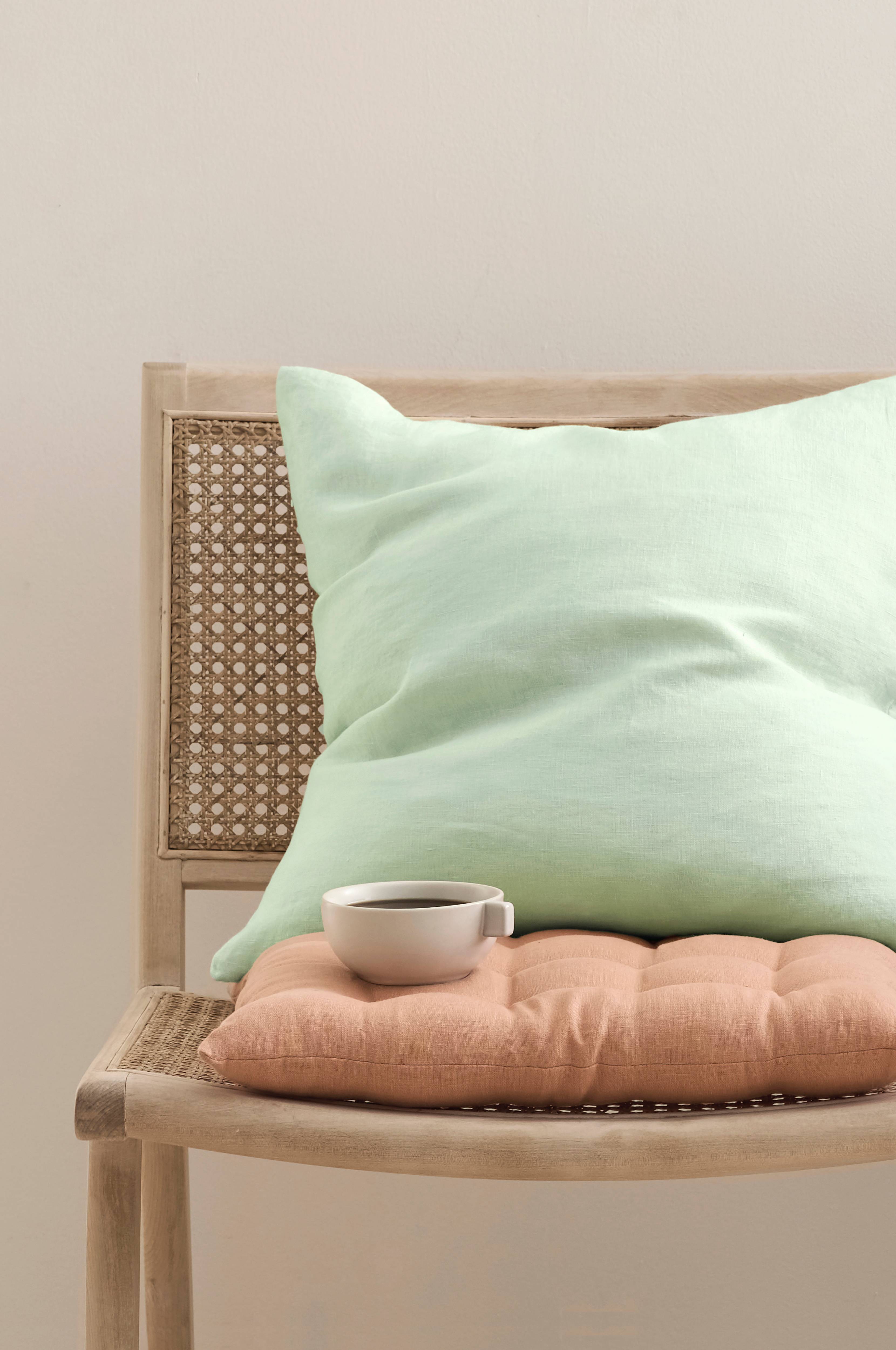 Putetrekk Candice Zip i vasket lin 50x50 cm