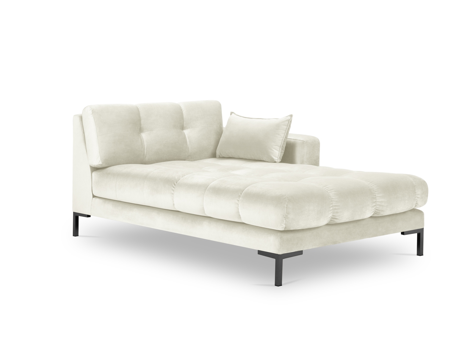 Velvet Chaise Longue Right, "Mamaia", 1 Seat, 102x185x75