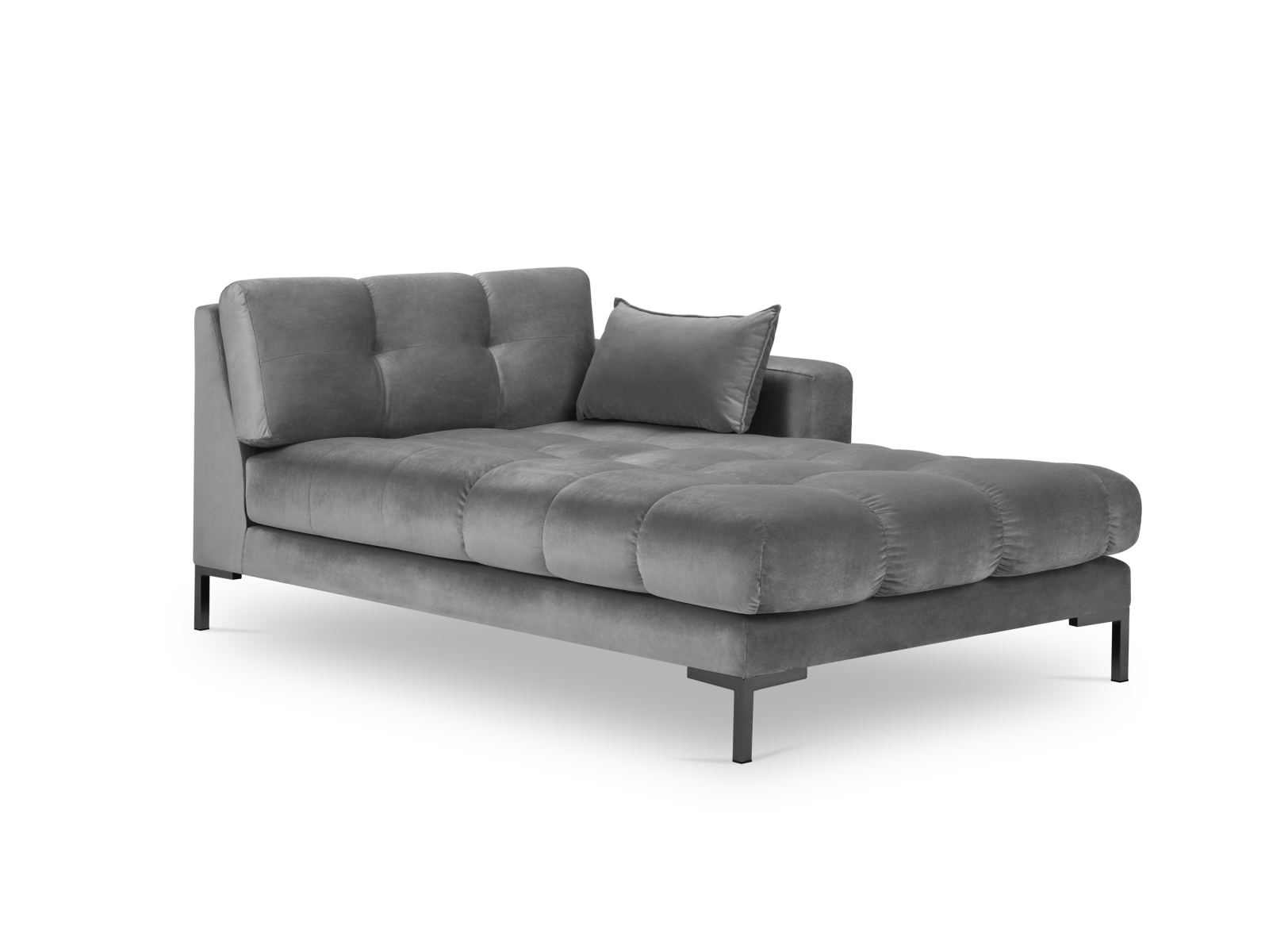Velvet Chaise Longue Right, "Mamaia", 1 Seat, 102x185x75