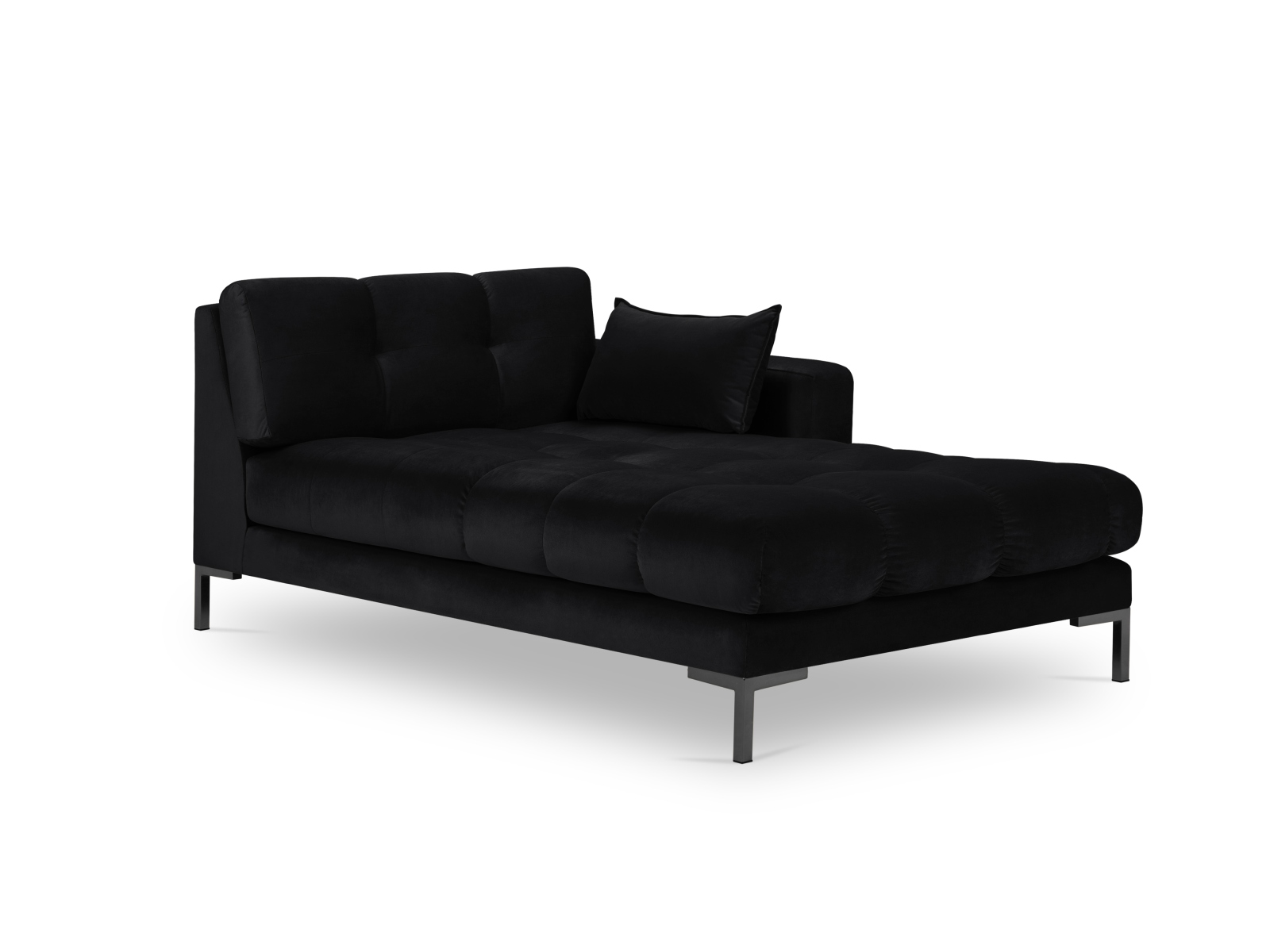 Velvet Chaise Longue Right, "Mamaia", 1 Seat, 102x185x75