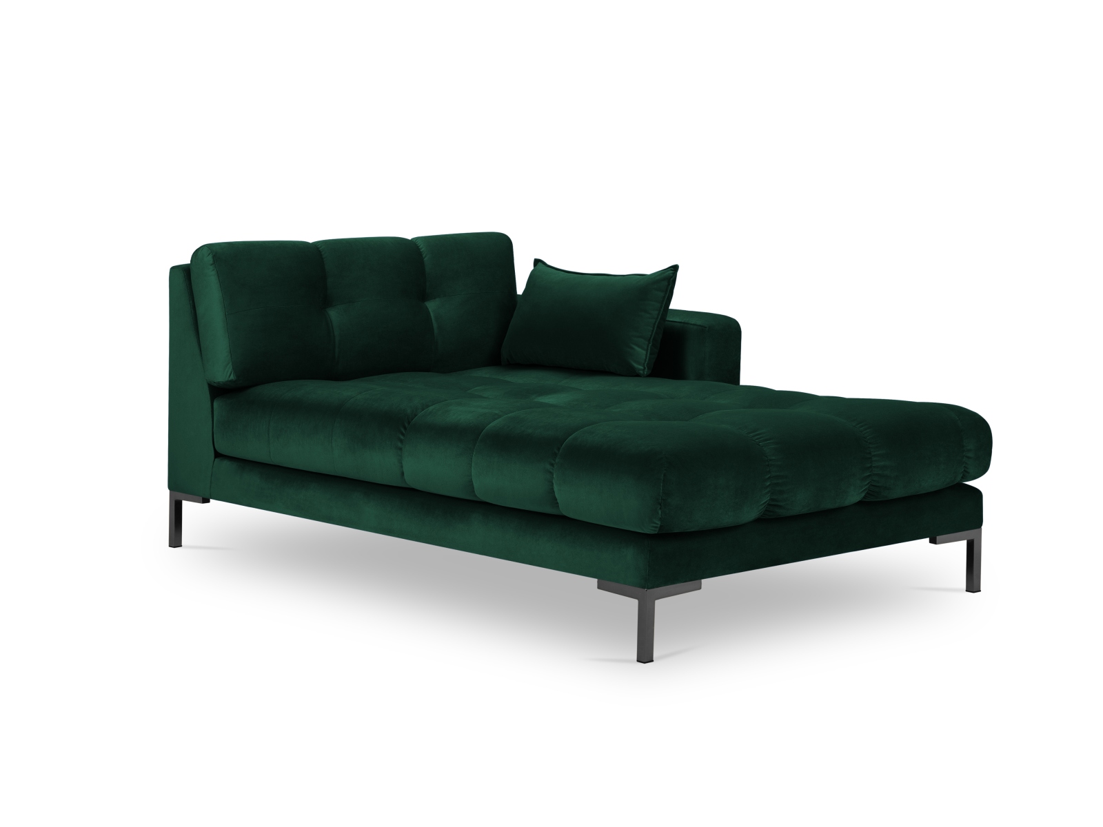 Velvet Chaise Longue Right, "Mamaia", 1 Seat, 102x185x75