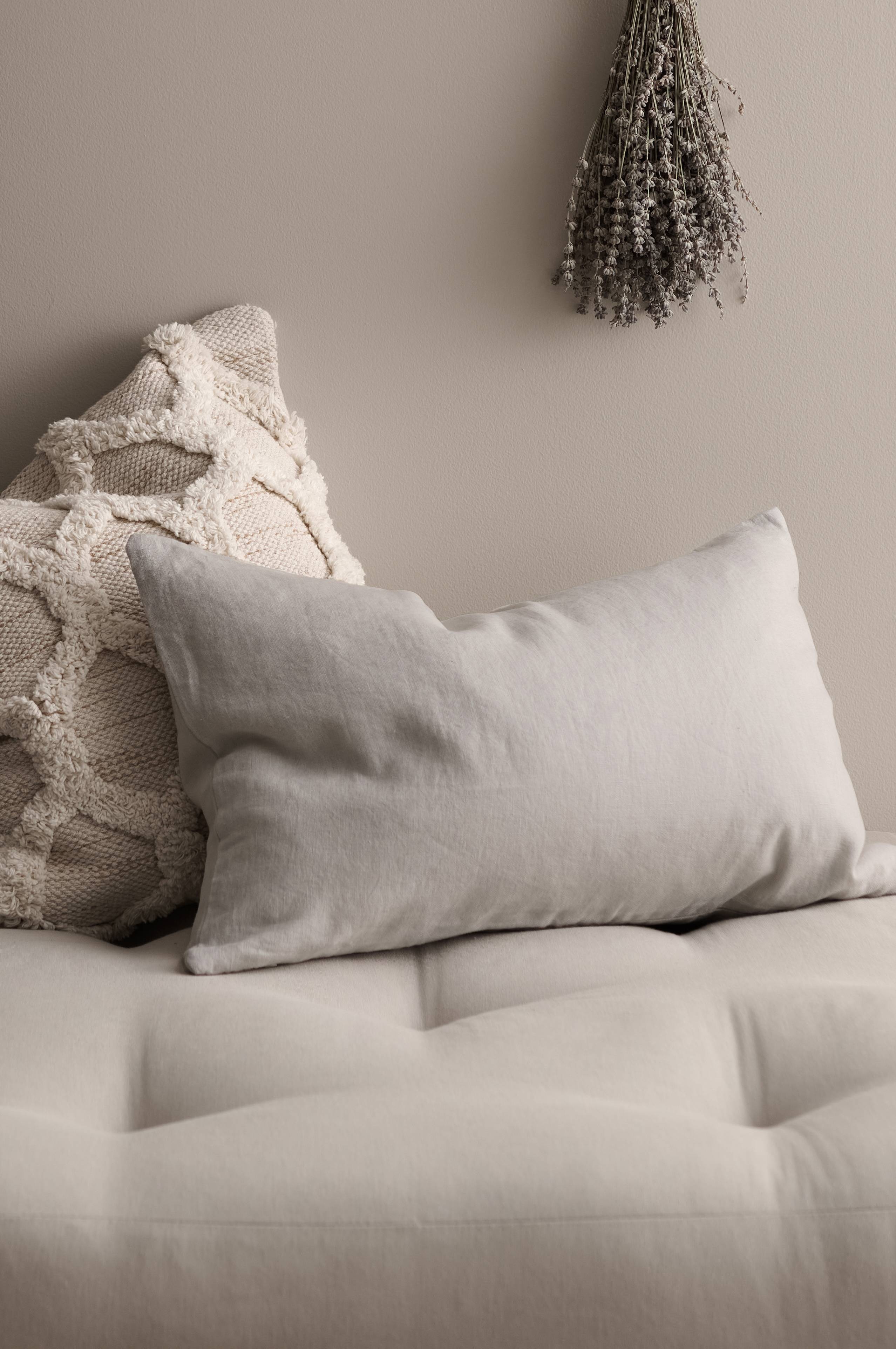 Putetrekk Candice Zip i vasket lin 40x60 cm