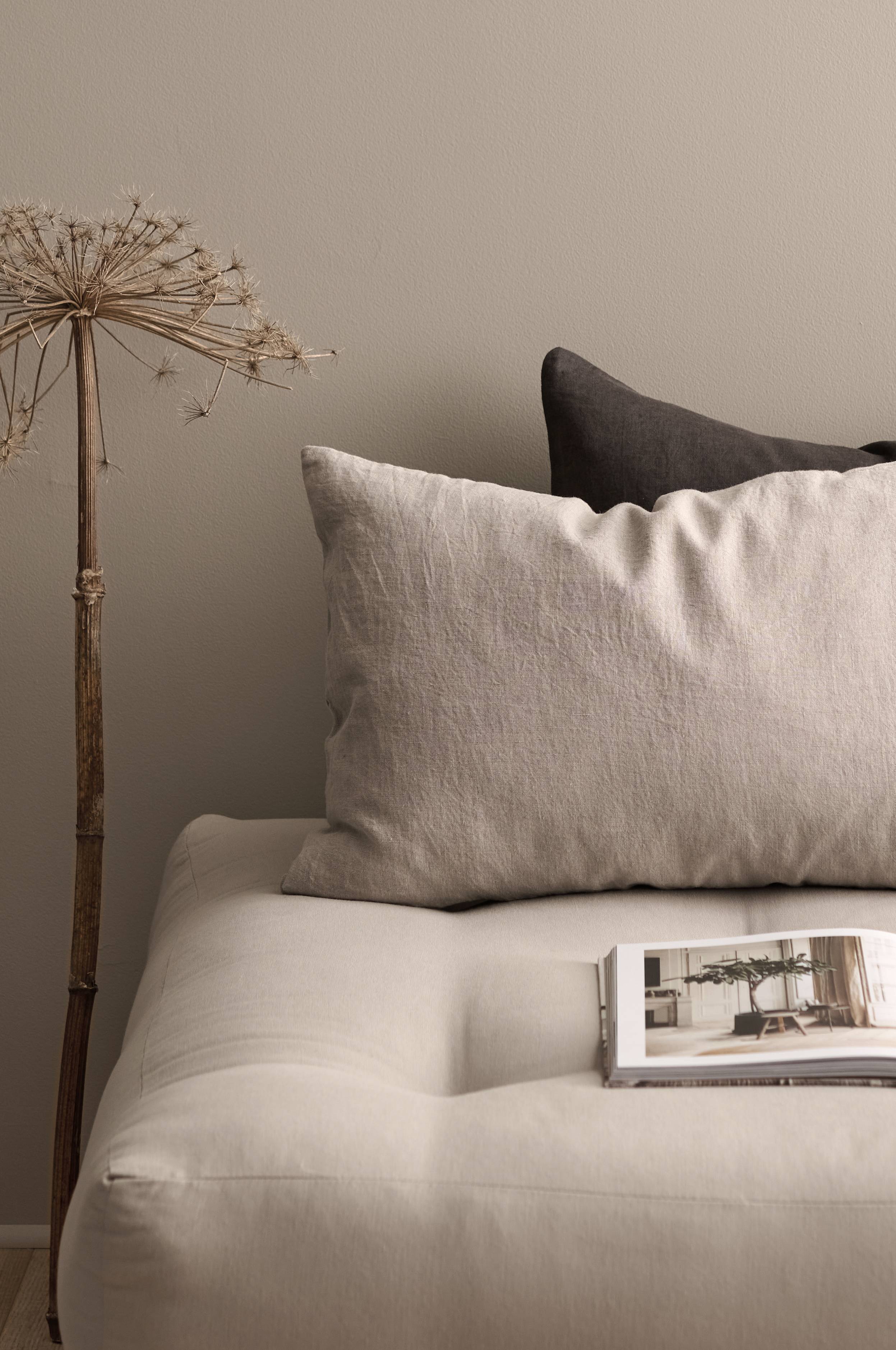 Putetrekk Candice Zip i vasket lin 40x60 cm