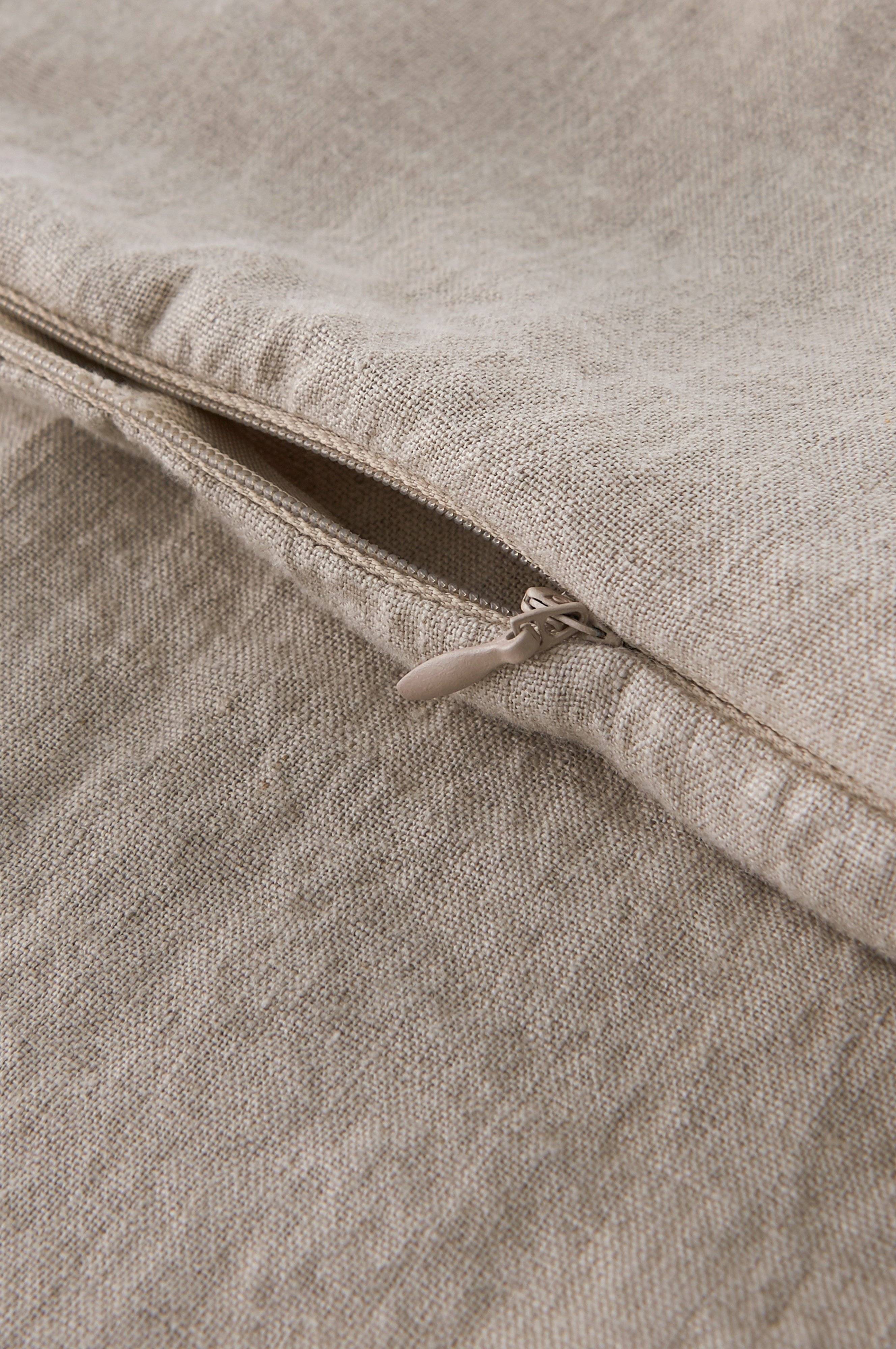 Putetrekk Candice Zip i vasket lin 40x60 cm