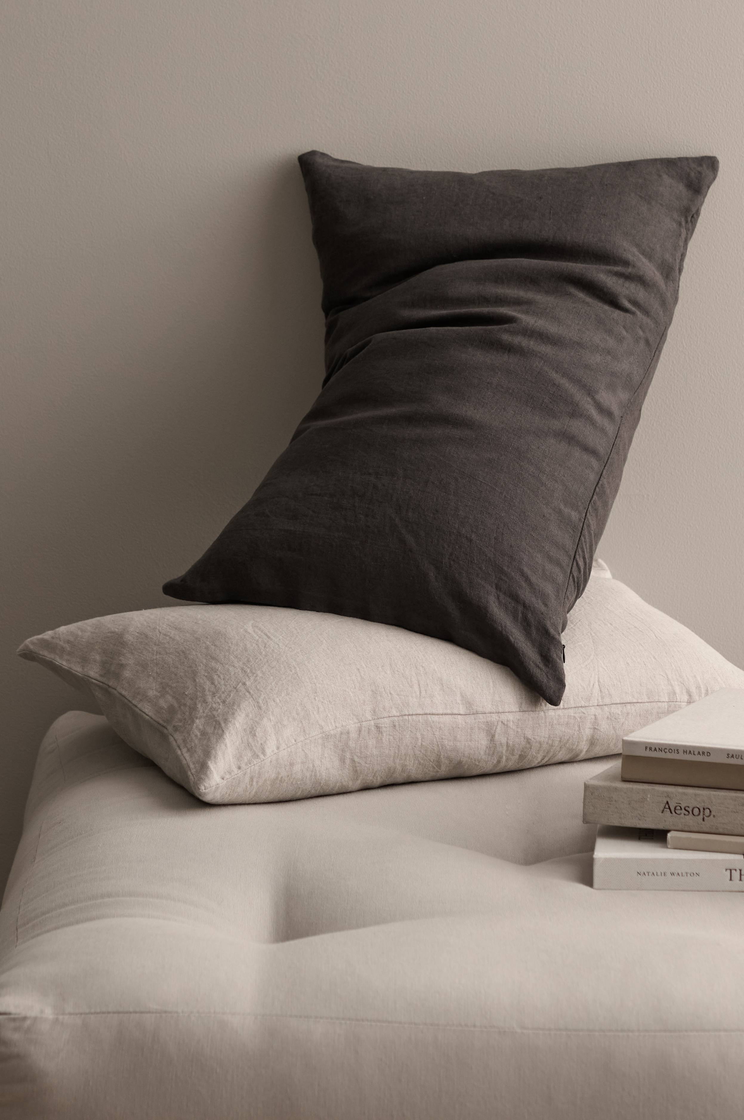 Putetrekk Candice Zip i vasket lin 40x60 cm