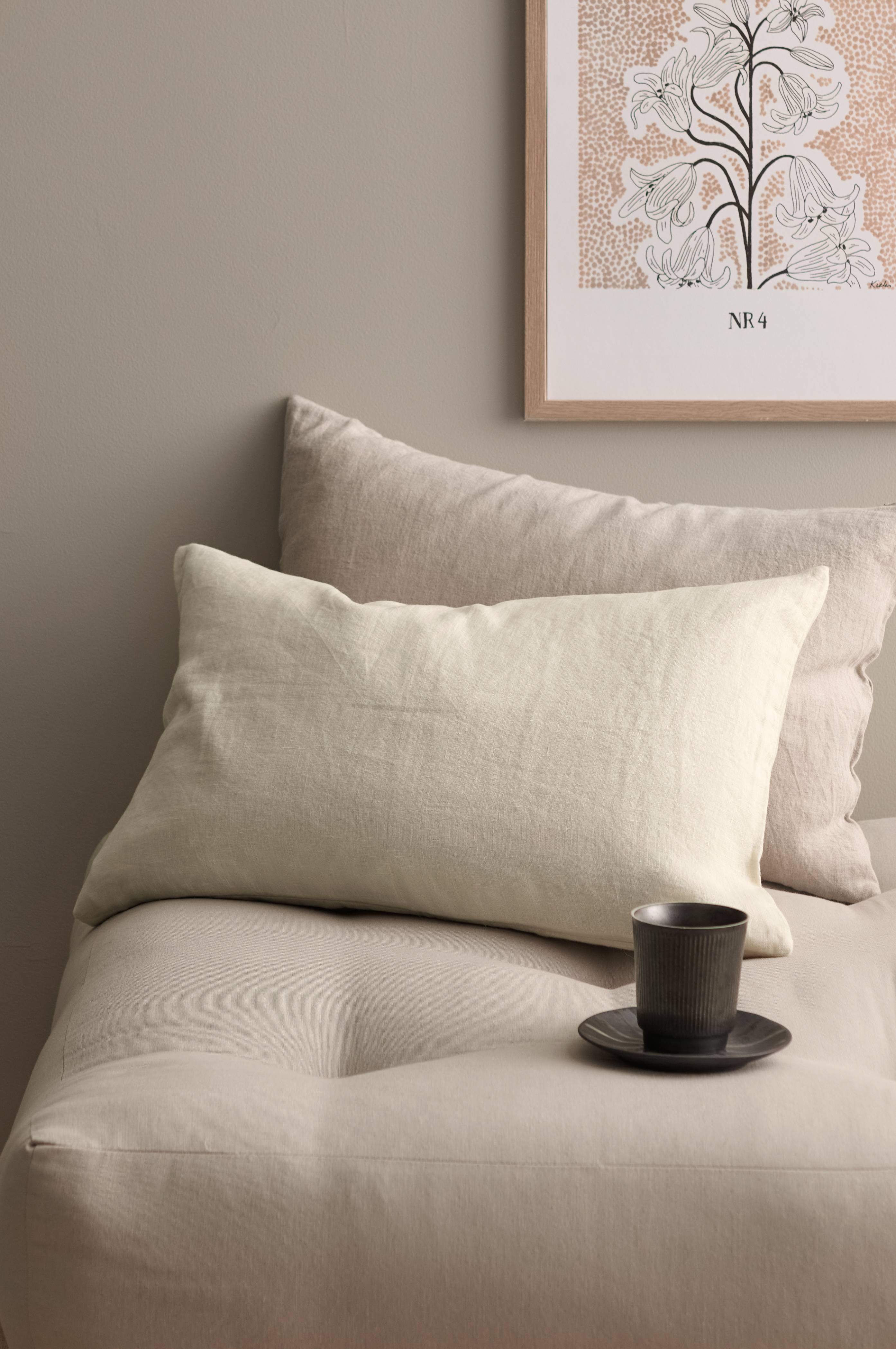 Putetrekk Candice Zip i vasket lin 40x60 cm