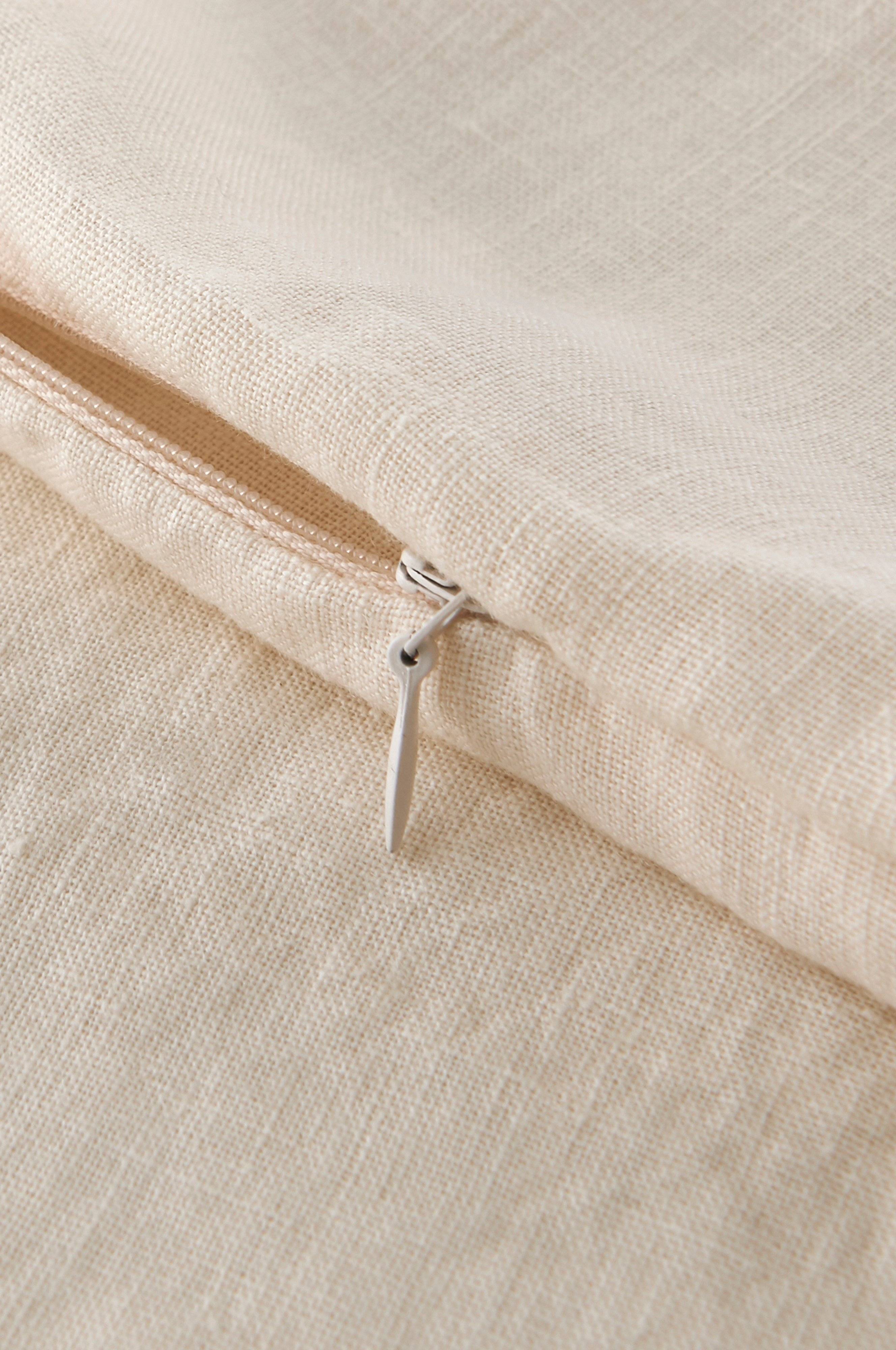 Putetrekk Candice Zip i vasket lin 40x60 cm