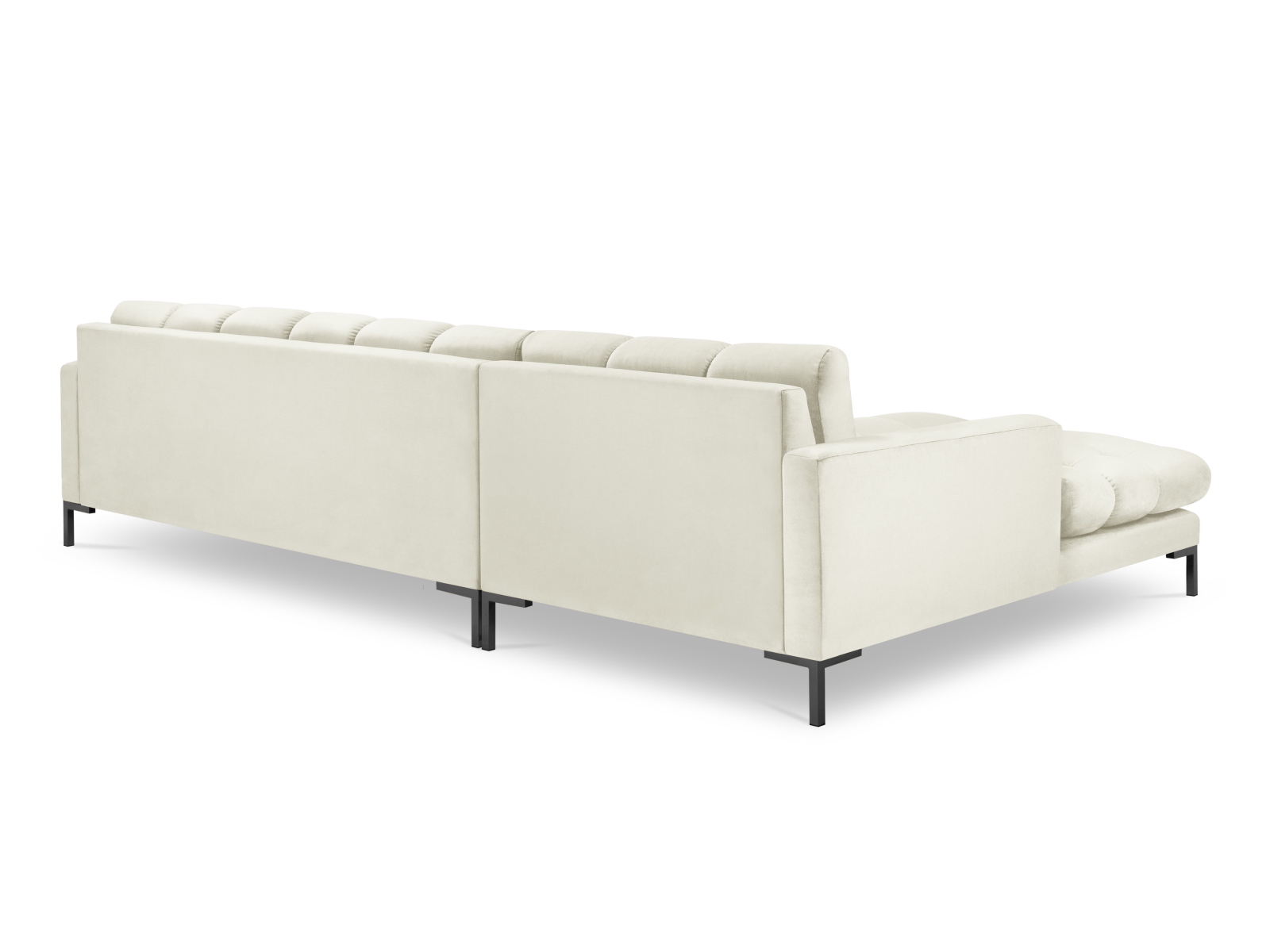 Velvet Left Corner Sofa, "Mamaia", 5 Seats, 293x185x75