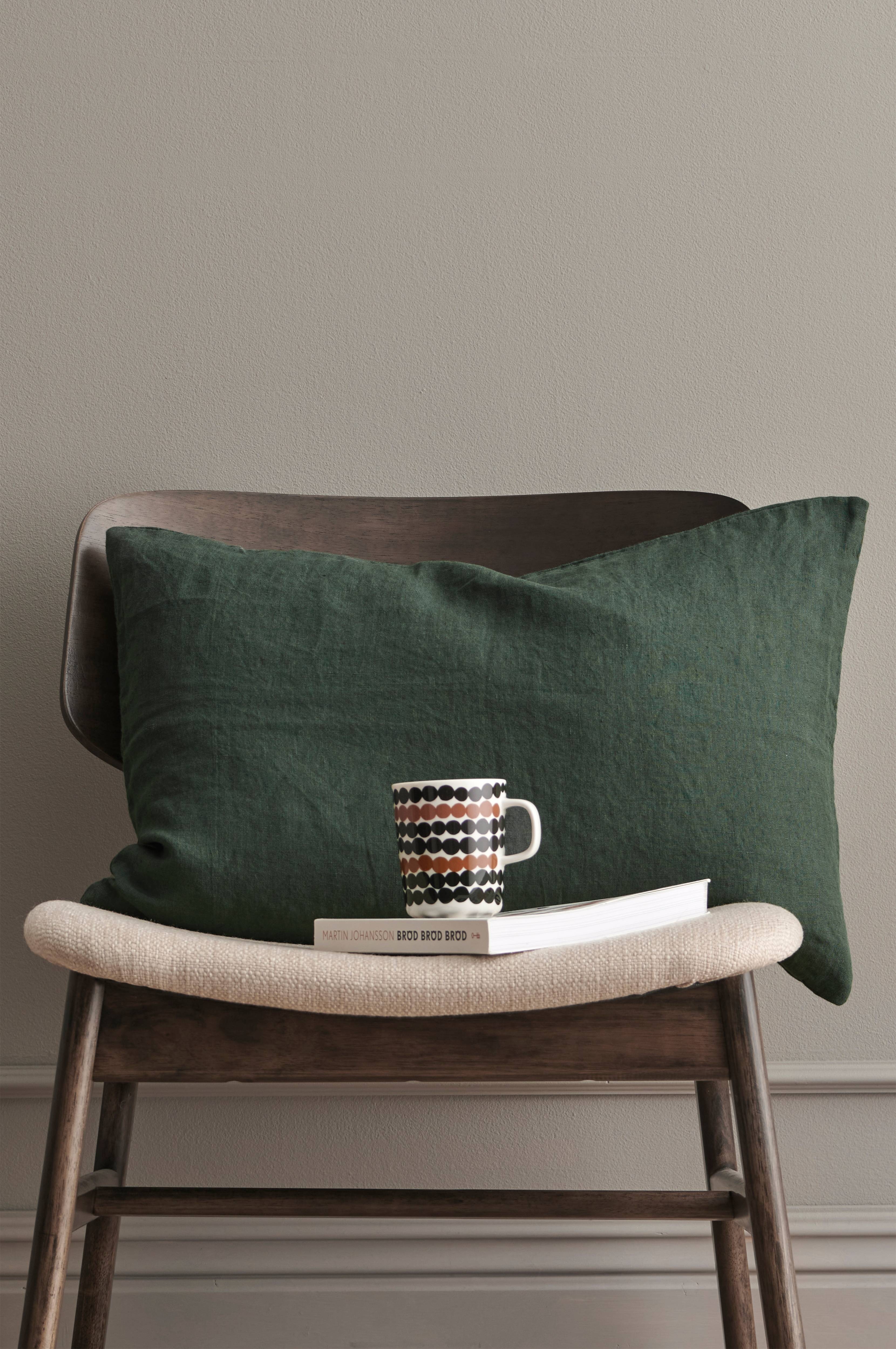 Putetrekk Candice Zip i vasket lin 40x60 cm