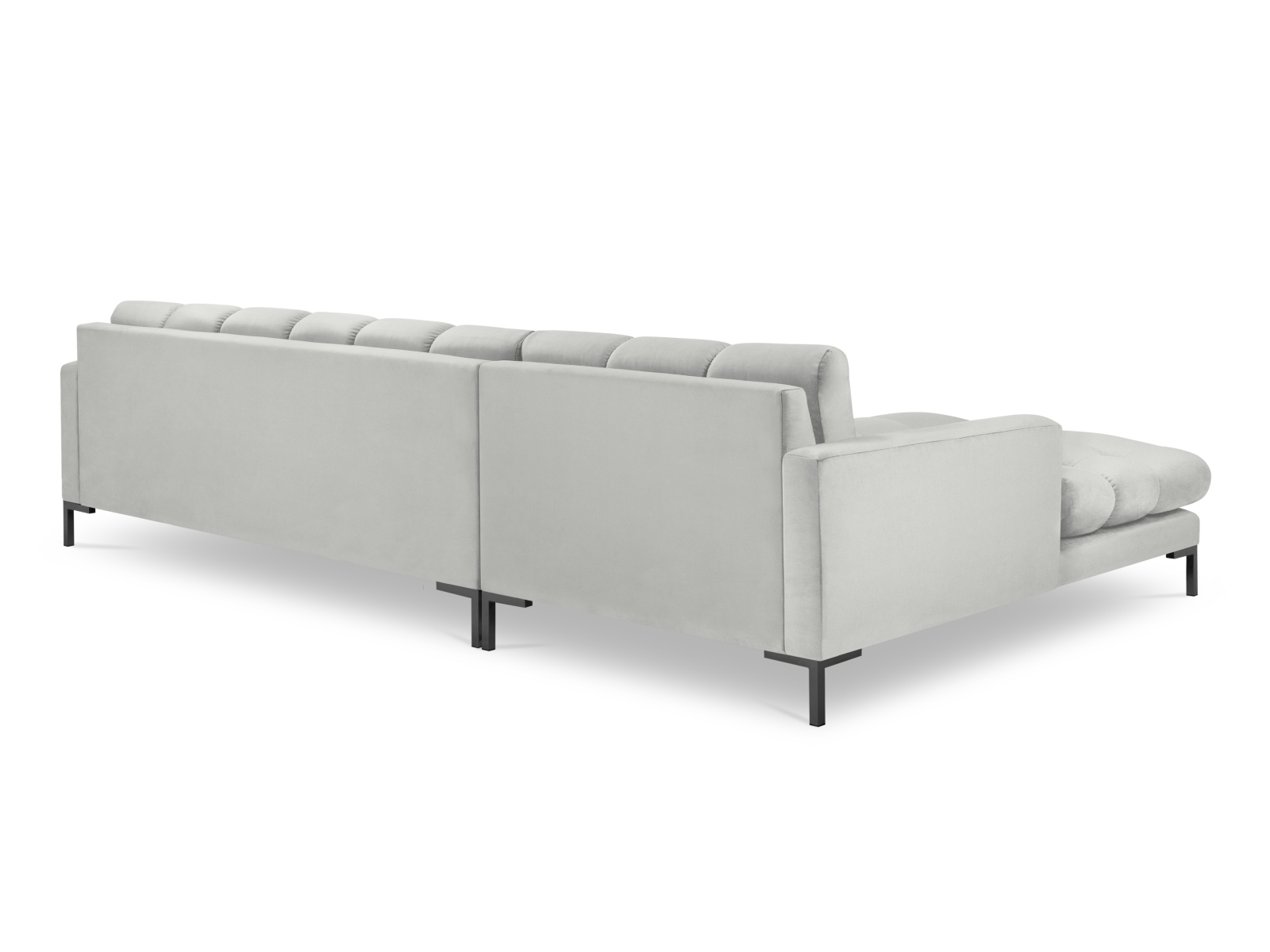 Velvet Left Corner Sofa, "Mamaia", 5 Seats, 293x185x75