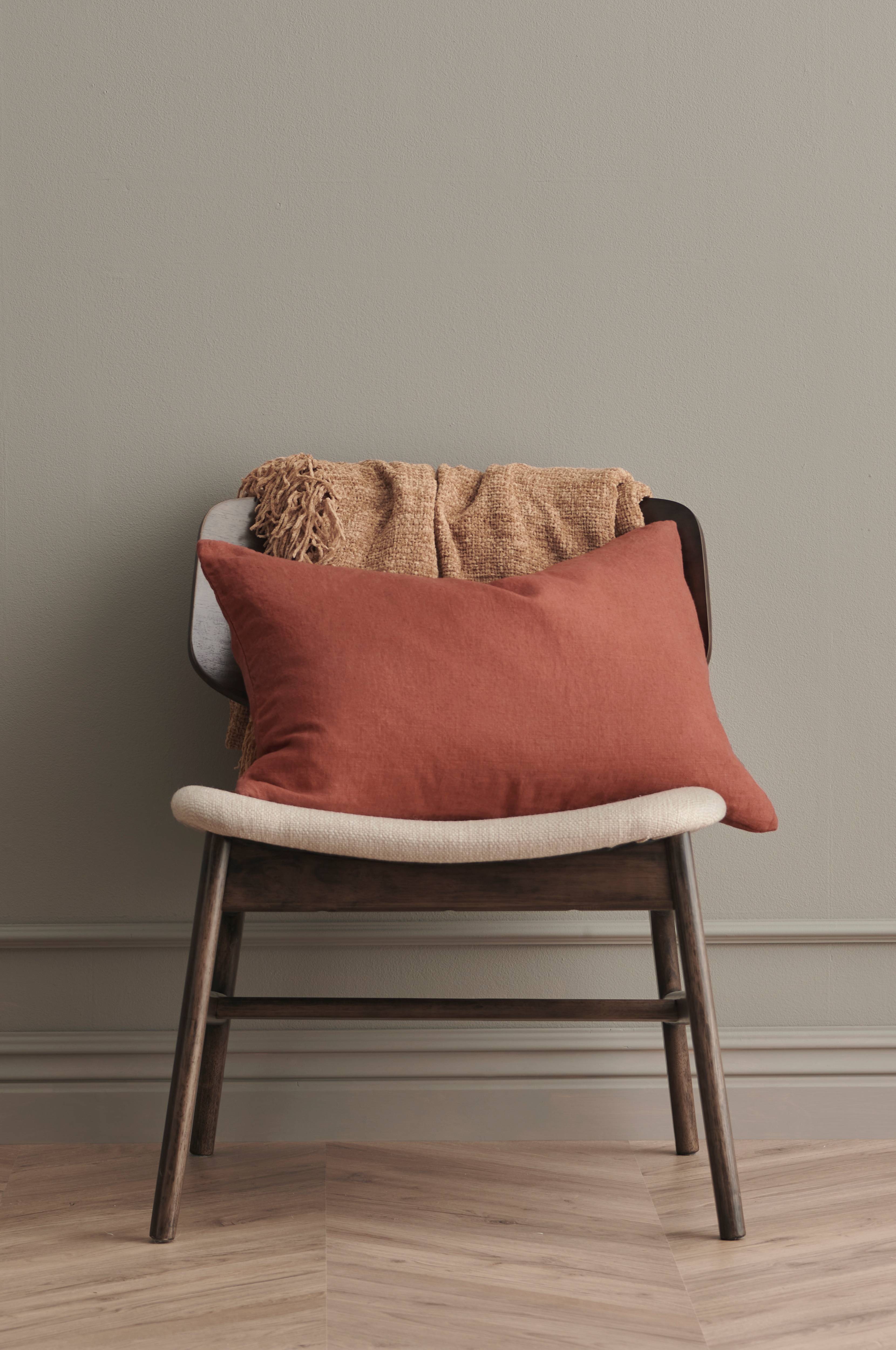 Putetrekk Candice Zip i vasket lin 40x60 cm