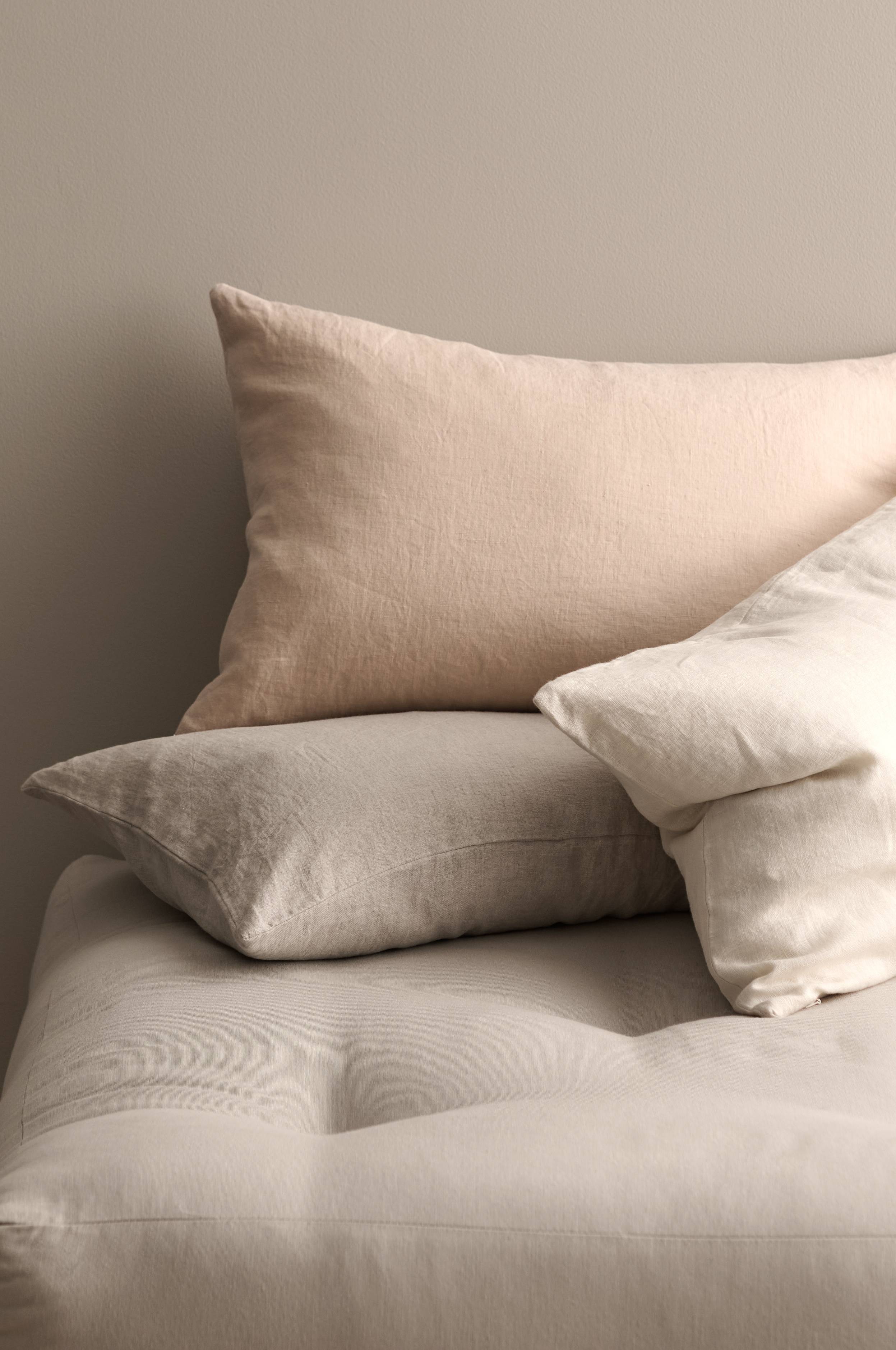 Putetrekk Candice Zip i vasket lin 40x60 cm