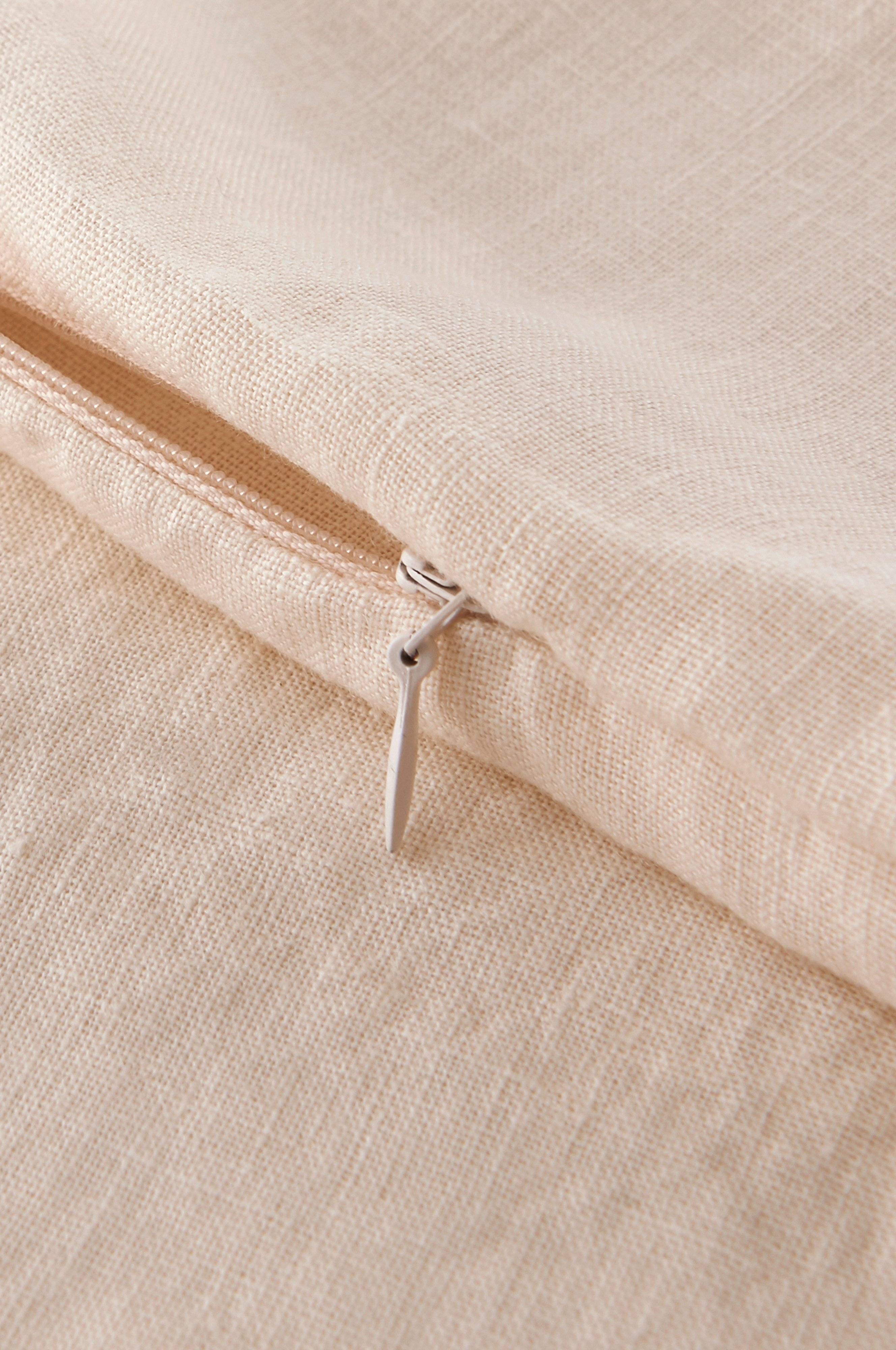 Putetrekk Candice Zip i vasket lin 40x60 cm