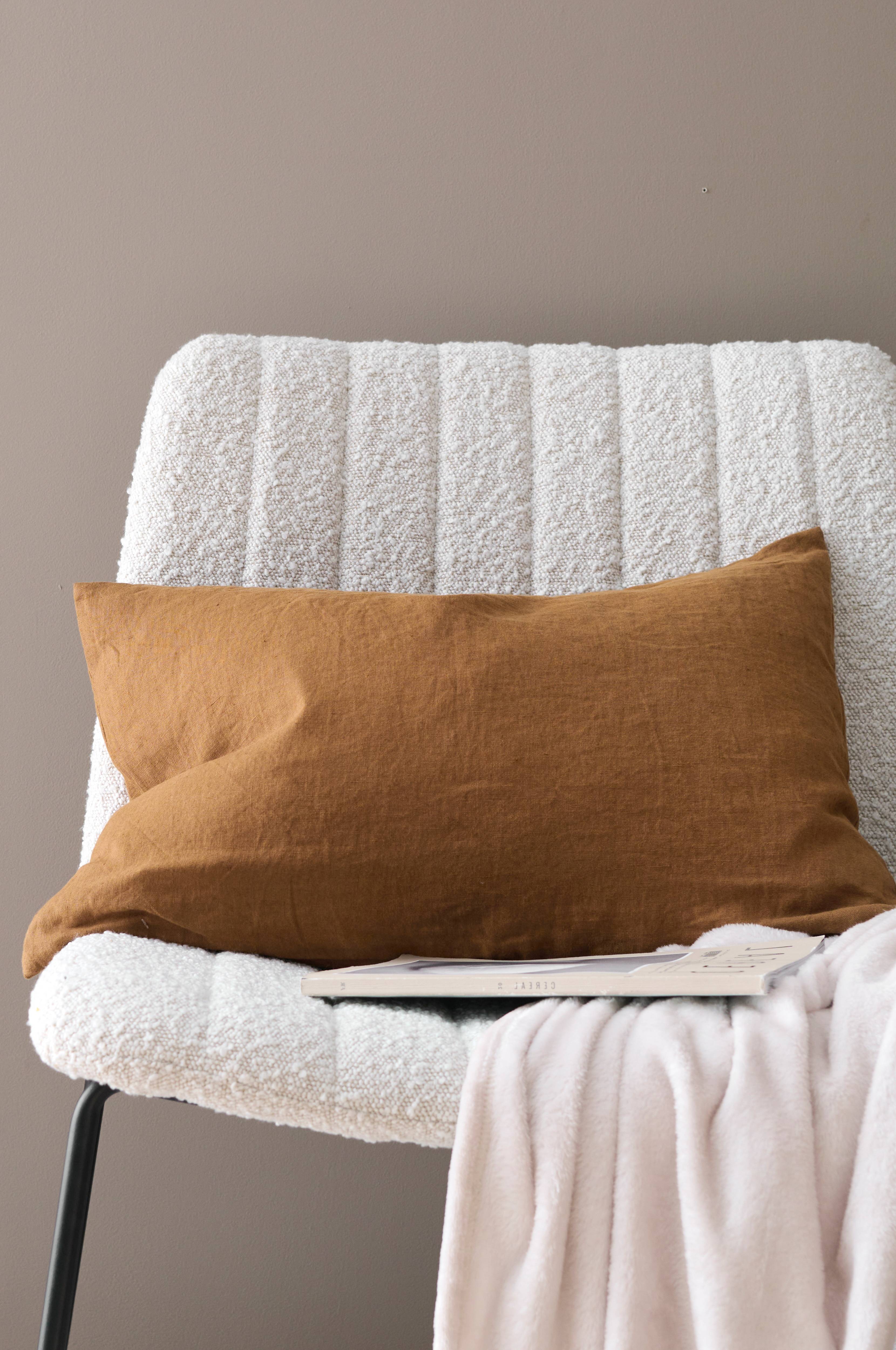 Putetrekk Candice Zip i vasket lin 40x60 cm