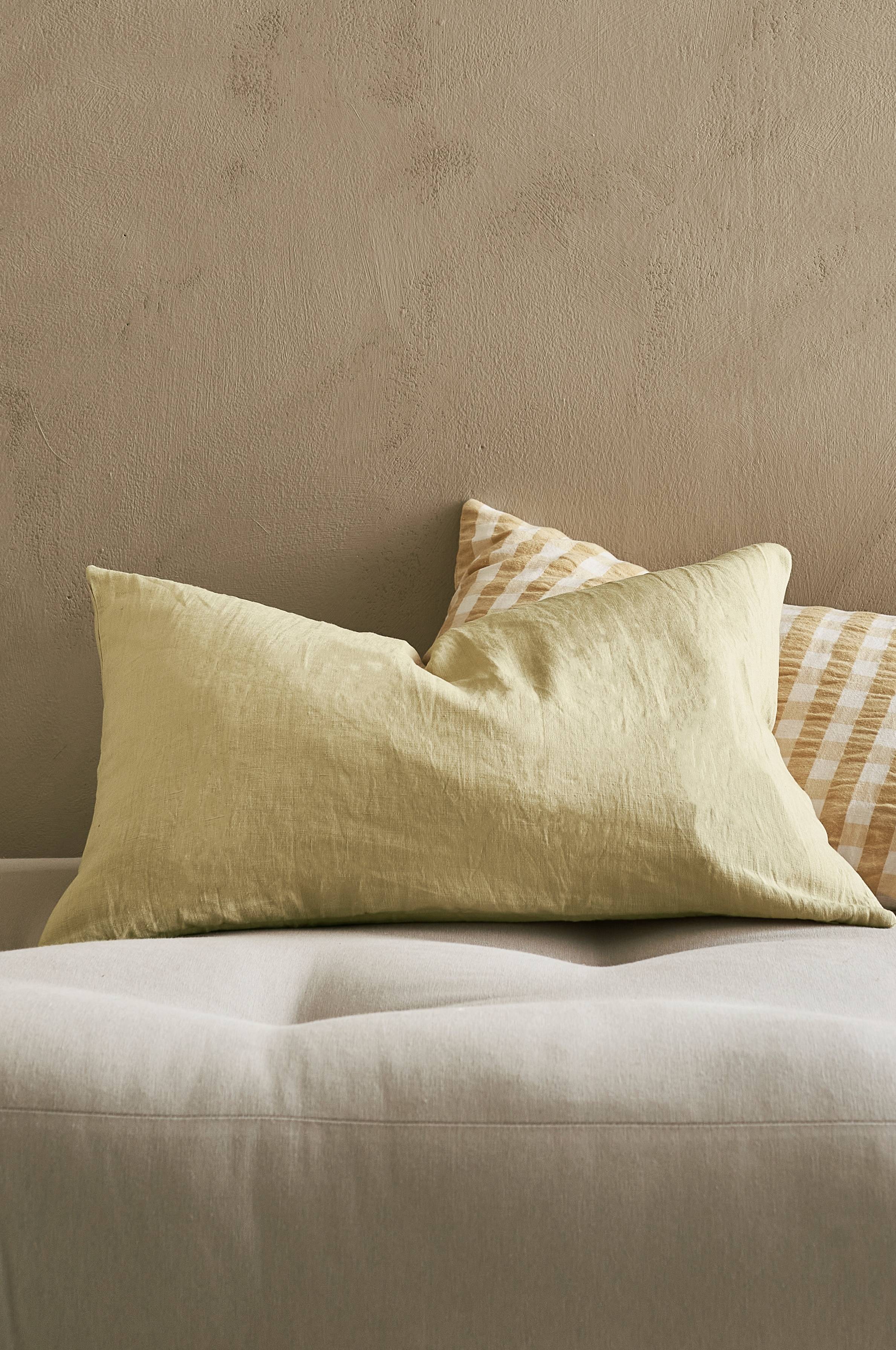 Putetrekk Candice Zip i vasket lin 40x60 cm