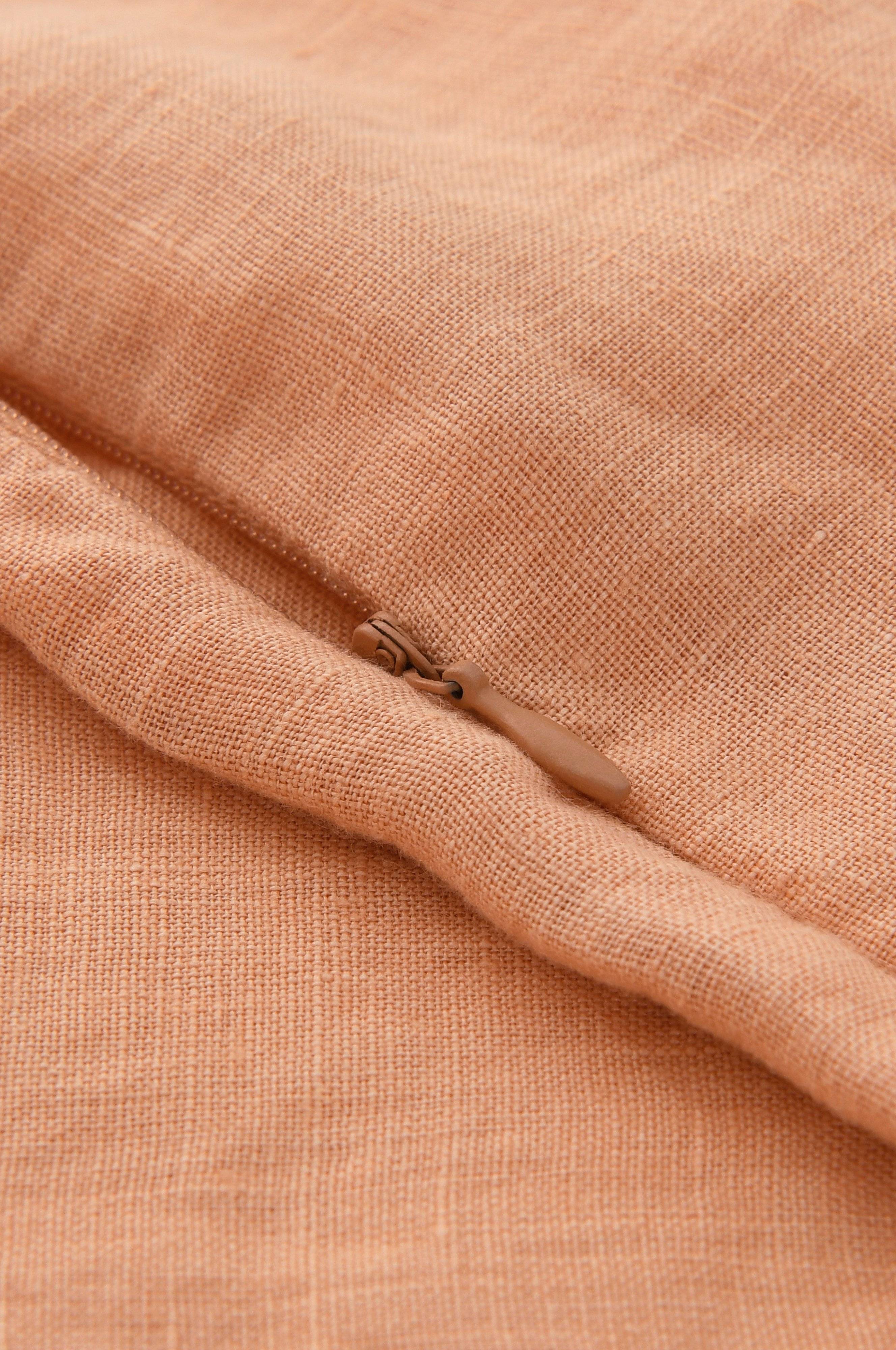 Putetrekk Candice Zip i vasket lin 40x60 cm