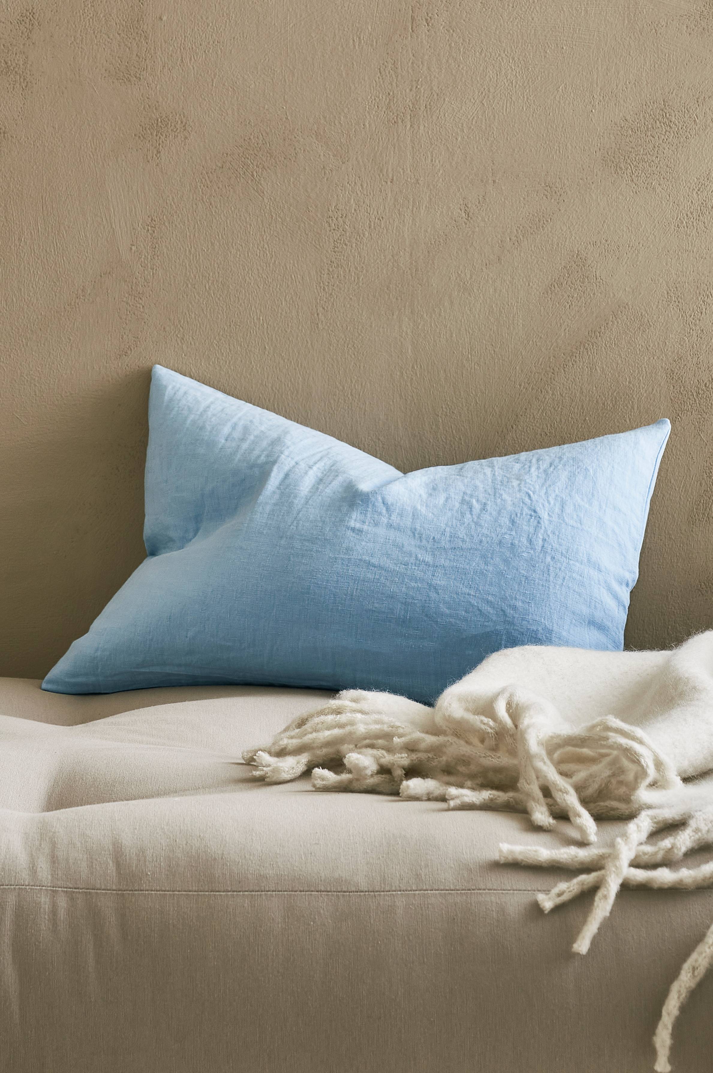 Putetrekk Candice Zip i vasket lin 40x60 cm