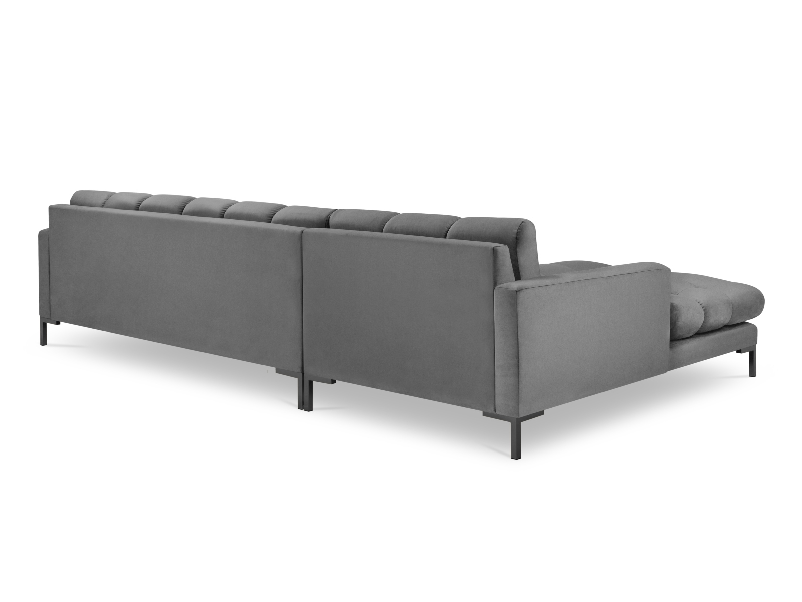 Velvet Left Corner Sofa, "Mamaia", 5 Seats, 293x185x75