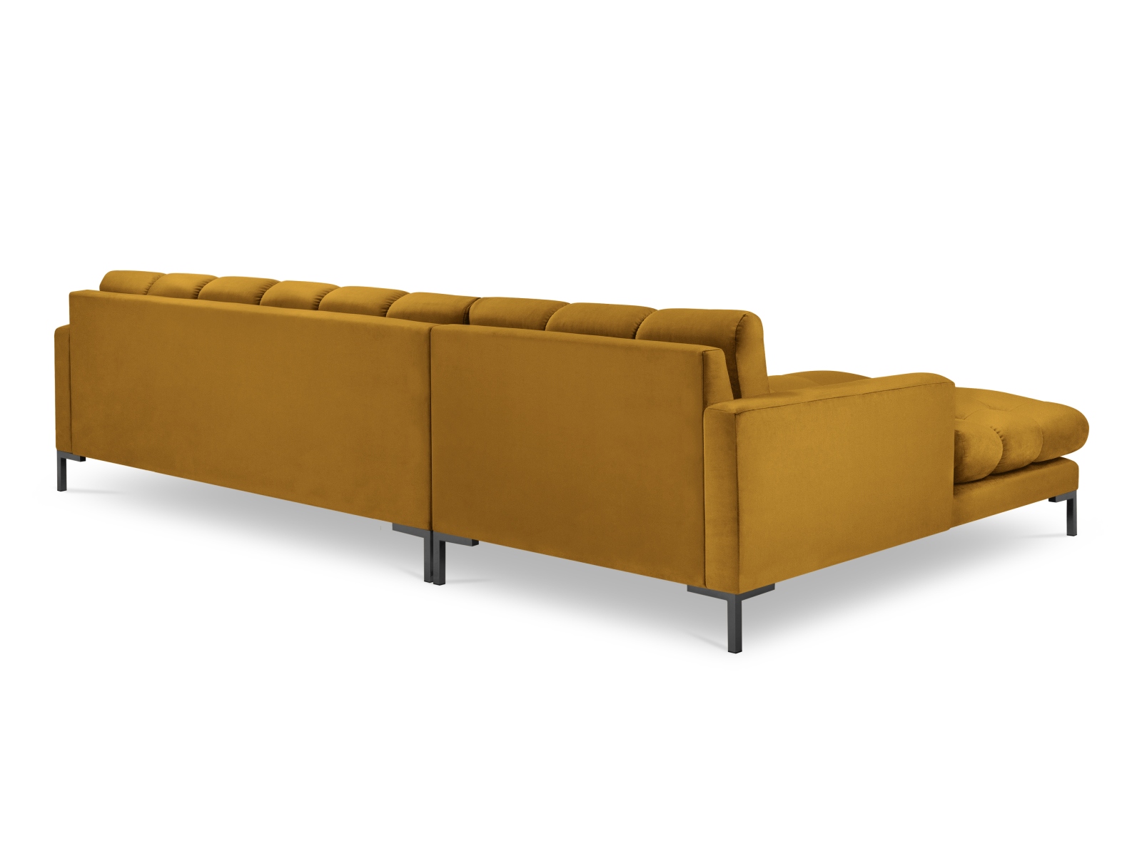 Velvet Left Corner Sofa, "Mamaia", 5 Seats, 293x185x75