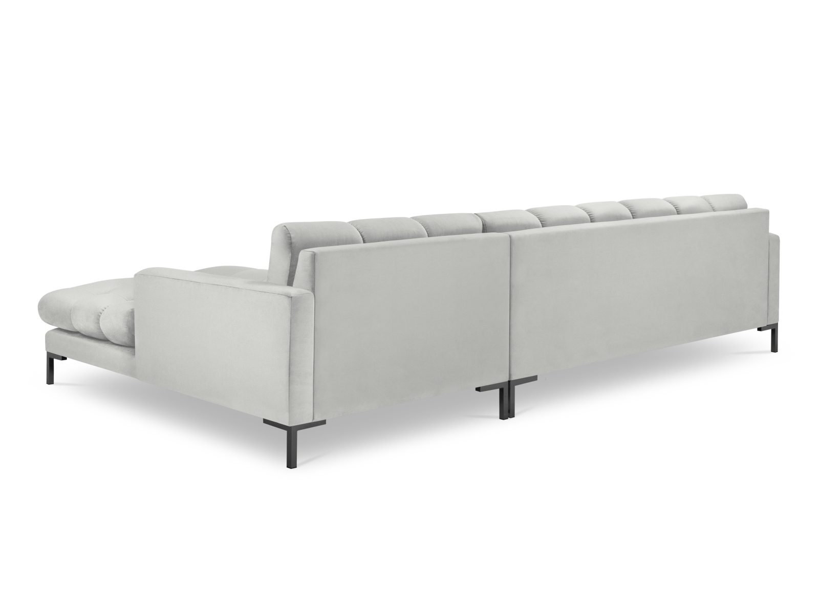 Velvet Right Corner Sofa, "Mamaia", 5 Seats, 293x185x75