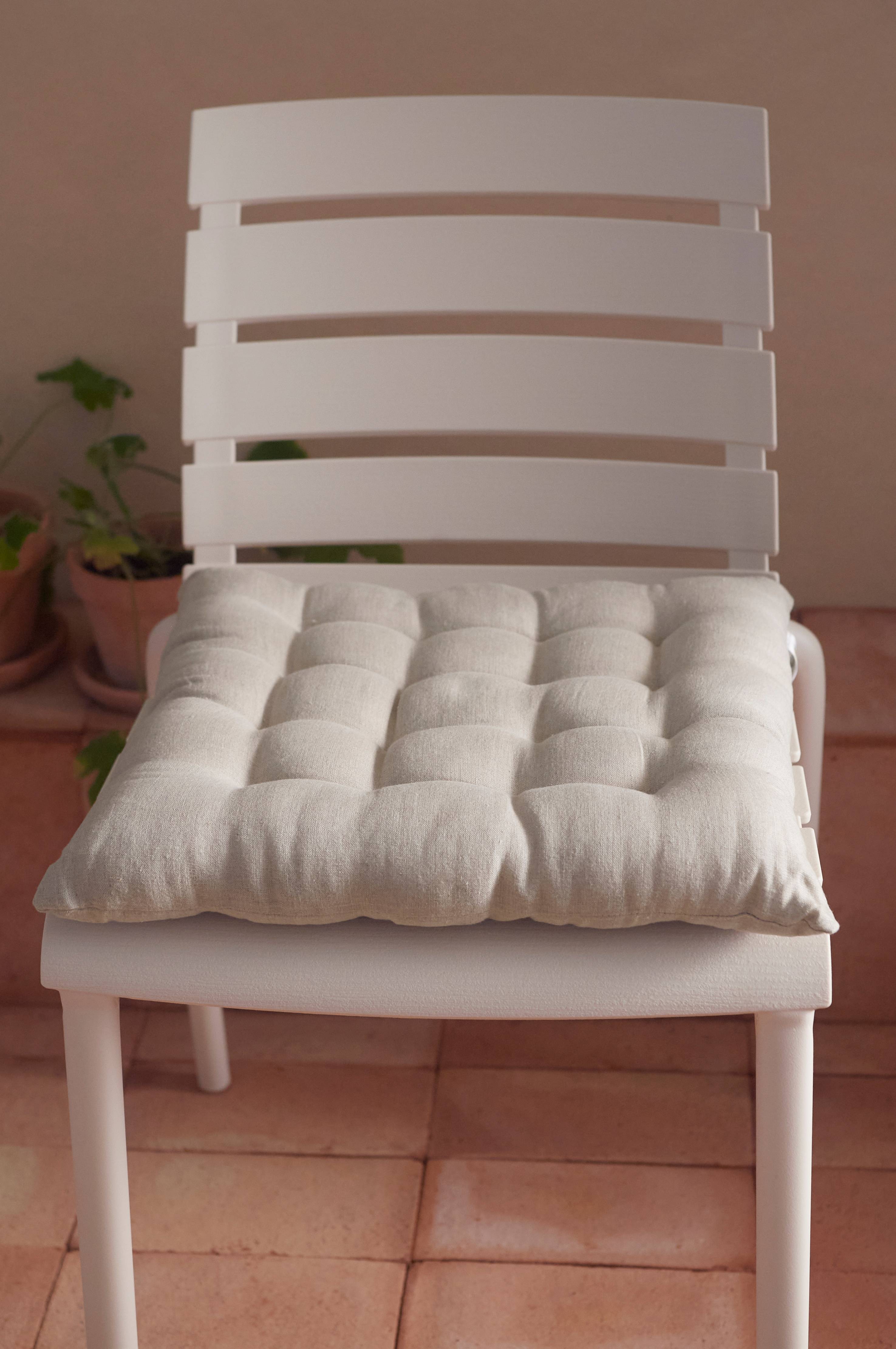 Sittepute Candice i vasket lin 40x40x5 cm